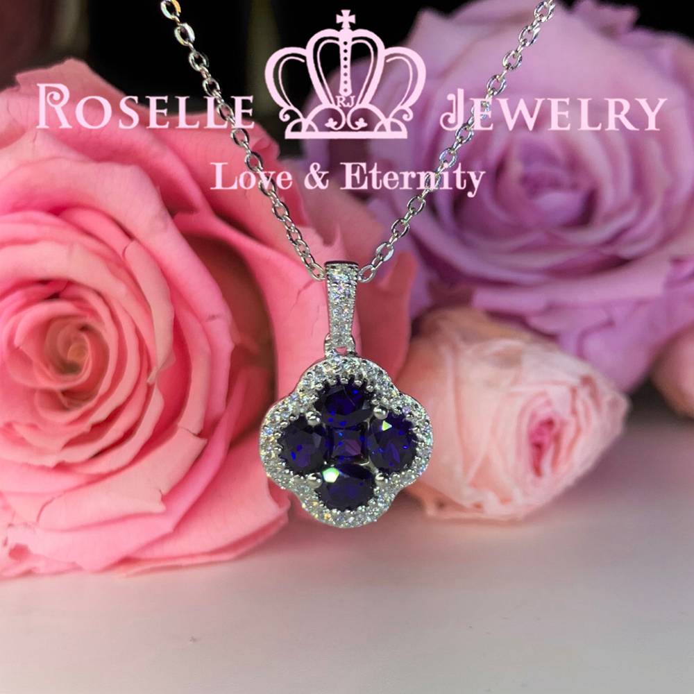 Clover Lab-Grown Gemstone Pendant Necklace CF1 - Elegant 4-Leaf Clover Jewelry for Women, Perfect for Valentine's Day Gifts & Everyday Wear