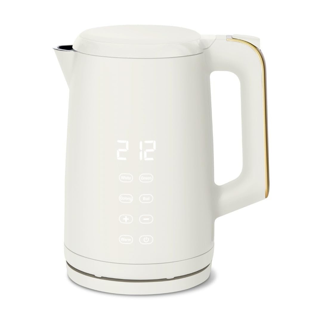 1.7L Electric Kettle 1500W Fast Boiling - One-Touch Operation, White Frosted Finish, Tea Maker & Water Heater for Home, Office, Dorm (Perfect for Tea, Coffee, Instant Noodles & Baby Formula)
