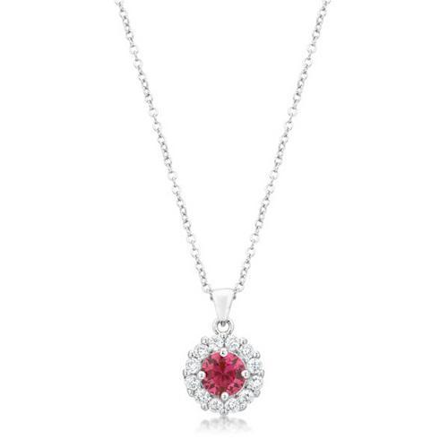 Bella Bridal Pendant Necklace in Pink - Elegant Rose Gold Plated Jewelry for Weddings, Anniversaries & Romantic Gifts
