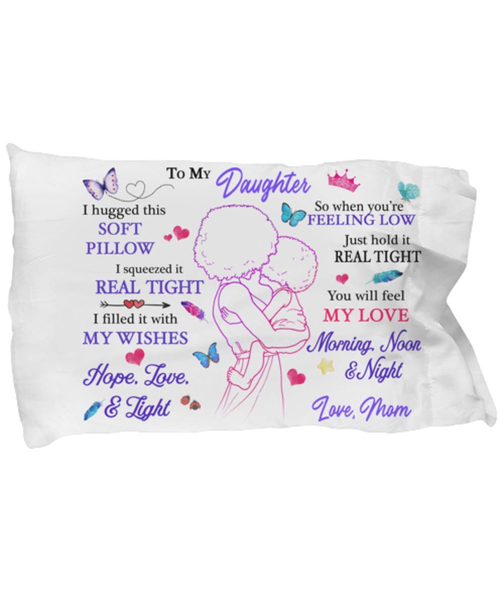 African American Mother Daughter Birthday Pillowcase - Inspirational Quote Pillow Cover for Bedroom Decor - Perfect Gift for Mom & Daughter Bonding Moments