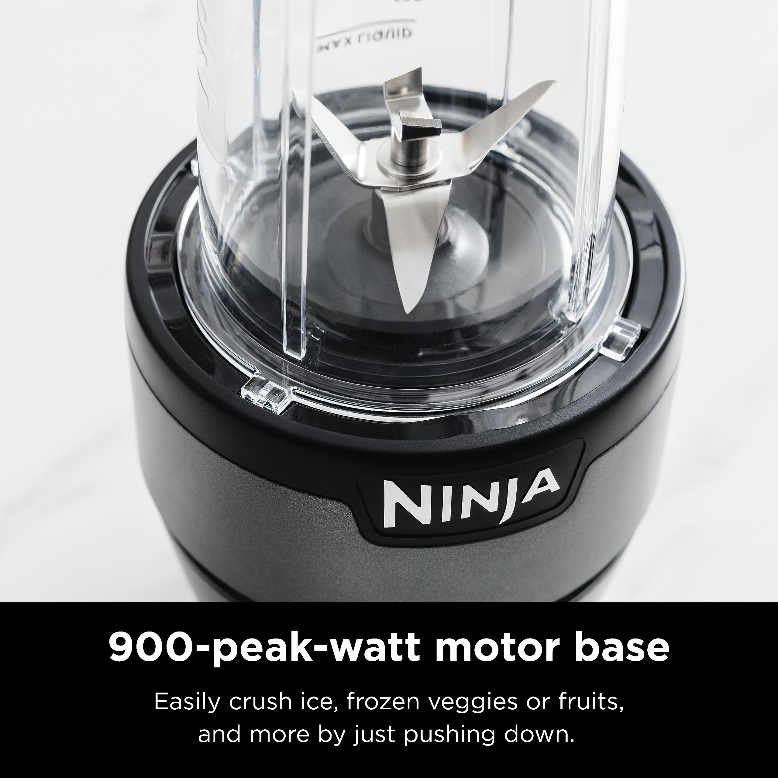 Ninja BN301 Nutri-Blender Plus Compact Personal Blender - 900W Motor for Smoothies, Frozen Drinks & Sauces - Includes 3x 20oz To-Go Cups & Lids - Dishwasher Safe - Perfect for Home, Office & Gym Use