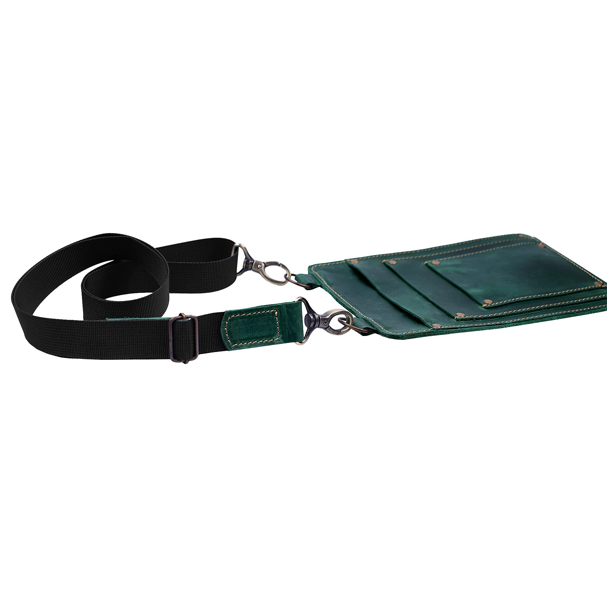 Leather Florist Tool Belt Bag - Garden Farmer Pouch Organizer with Hand Tools Holder - Utility Kit for Gardening, Landscaping & DIY Projects (Atlantic Deep Green) - Perfect for Outdoor Work, Planting & Crafting