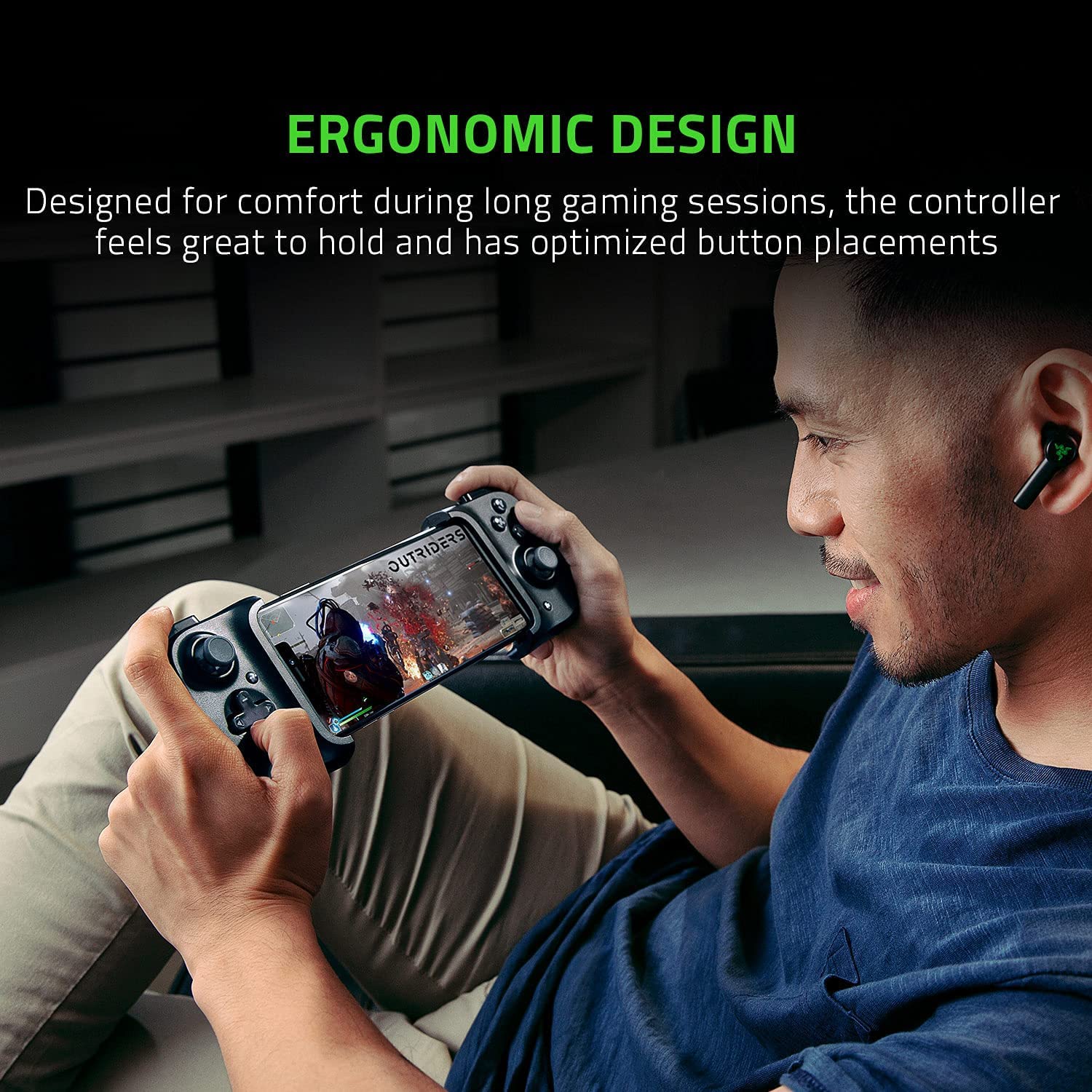 Razer Kishi Mobile Game Controller for iPhone - Compatible with Xbox Game Pass Ultimate & xCloud - Includes 1 Month Subscription Code - Perfect for Mobile Gaming on the Go, Travel & Cloud Gaming Sessions