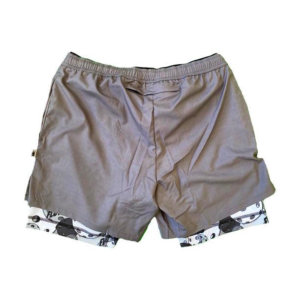 Men's 2-in-1 Compression Shorts - Solid Charcoal Motley 7