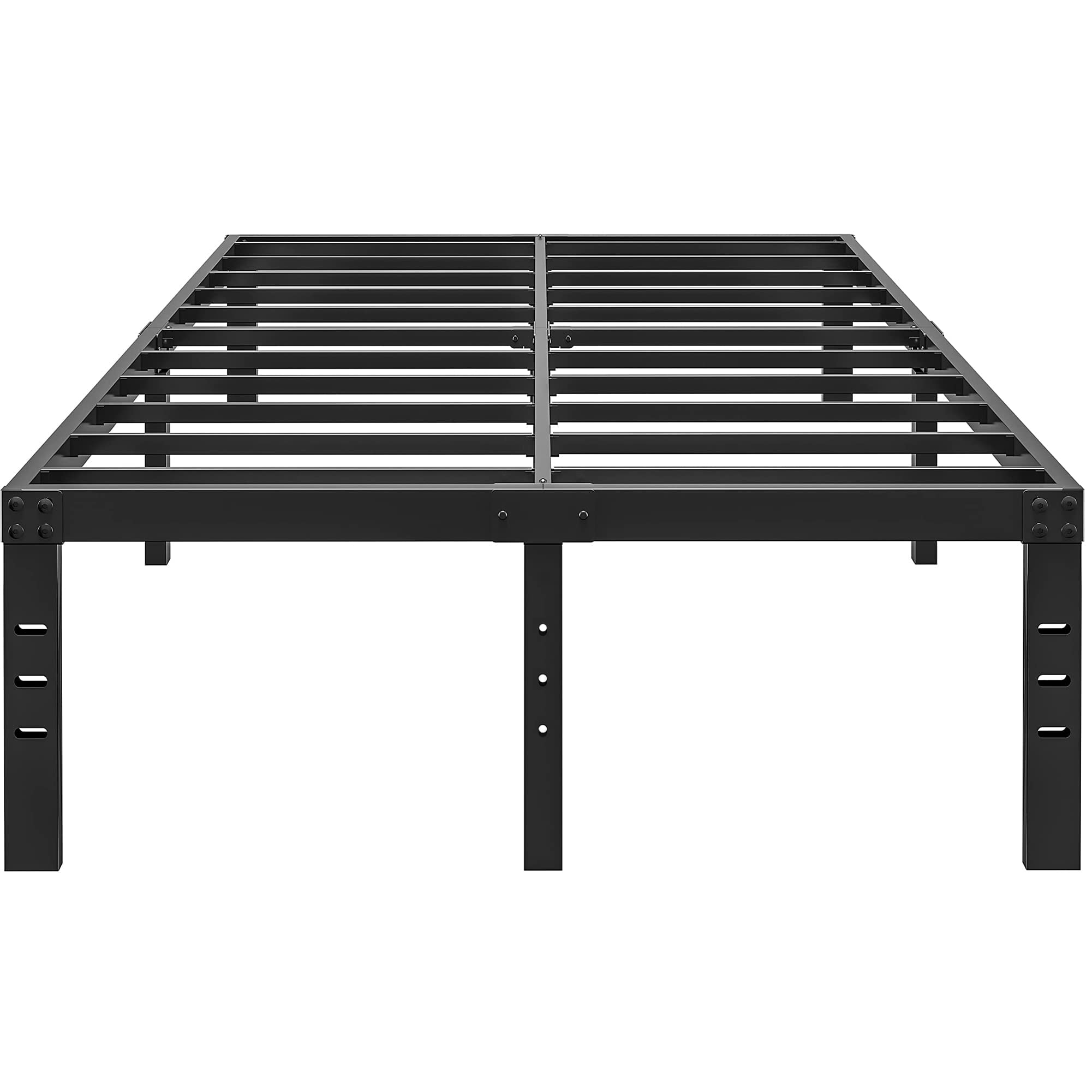 16 Inch Queen Size Bed Frame - Heavy Duty Black Metal Platform Mattress Foundation with Steel Slats, No Box Spring Needed | Noise Free, Non-Slip & Easy Assembly | Underbed Storage Space | Perfect for Guest Rooms, Apartments & Dormitories