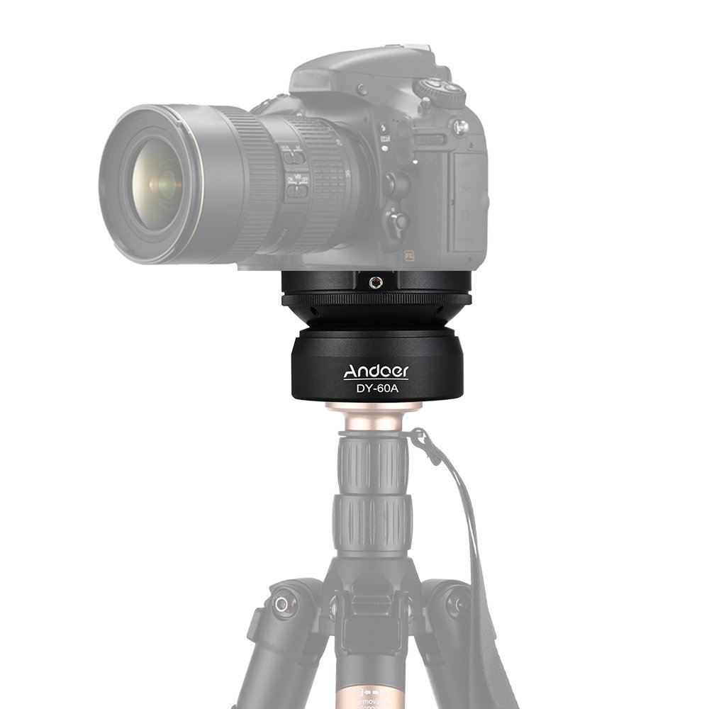 Professional Andoer Tripod Leveling Base with Offset Bubble Level - Compatible with Canon, Nikon DSLR Cameras - Fits 1/4inch & 3/8inch Tripods & Monopods - Perfect for Landscape, Architectural & Studio Photography