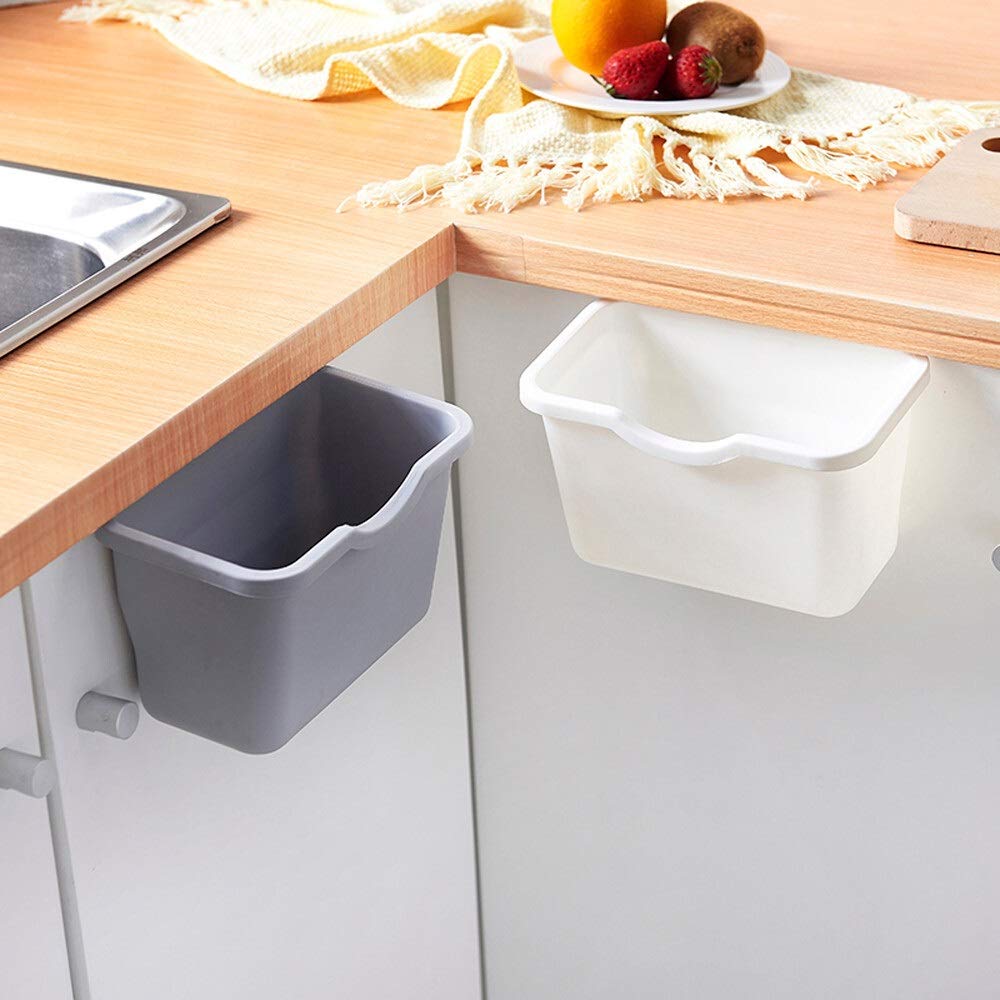 Hanging Trash Can for Kitchen Cabinet Door - Household Waste Bin with Lid, Space-Saving Garbage Container for Home, Office & Bathroom - Practical Cleaning Tool (Color D) - Perfect for Small Spaces & Under-Sink Organization