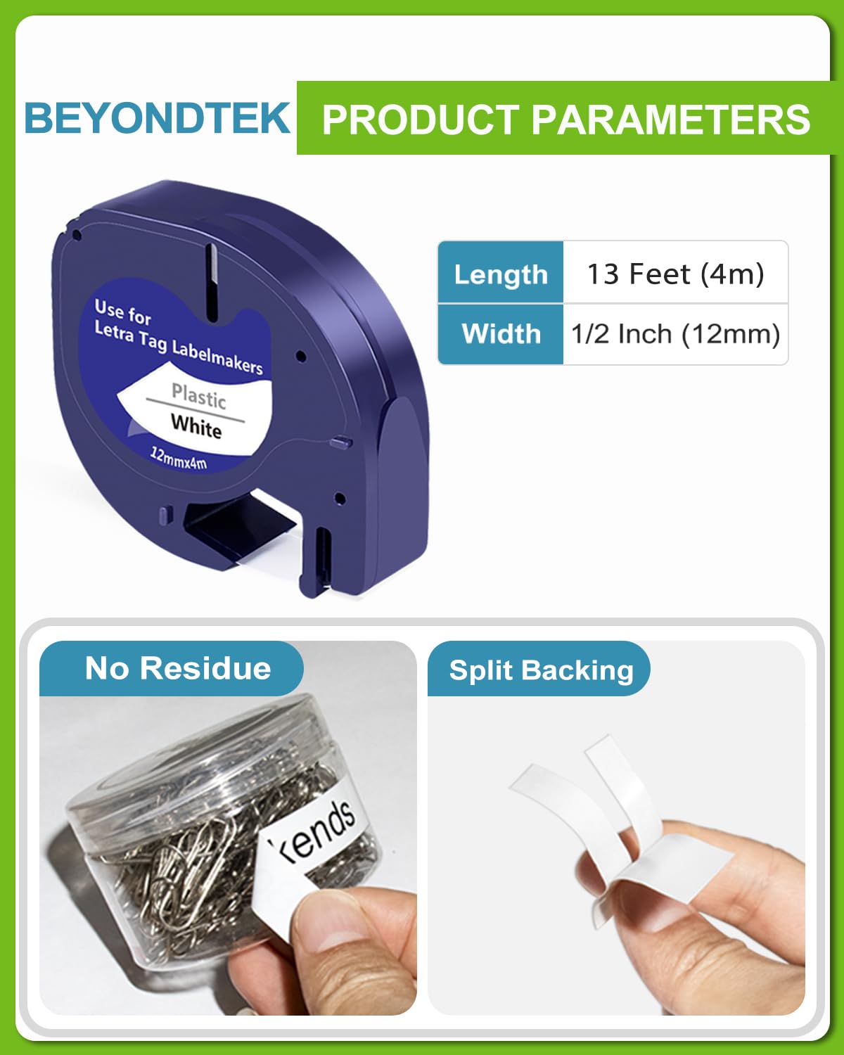 Dymo LetraTag Label Tape Refill - 1/2