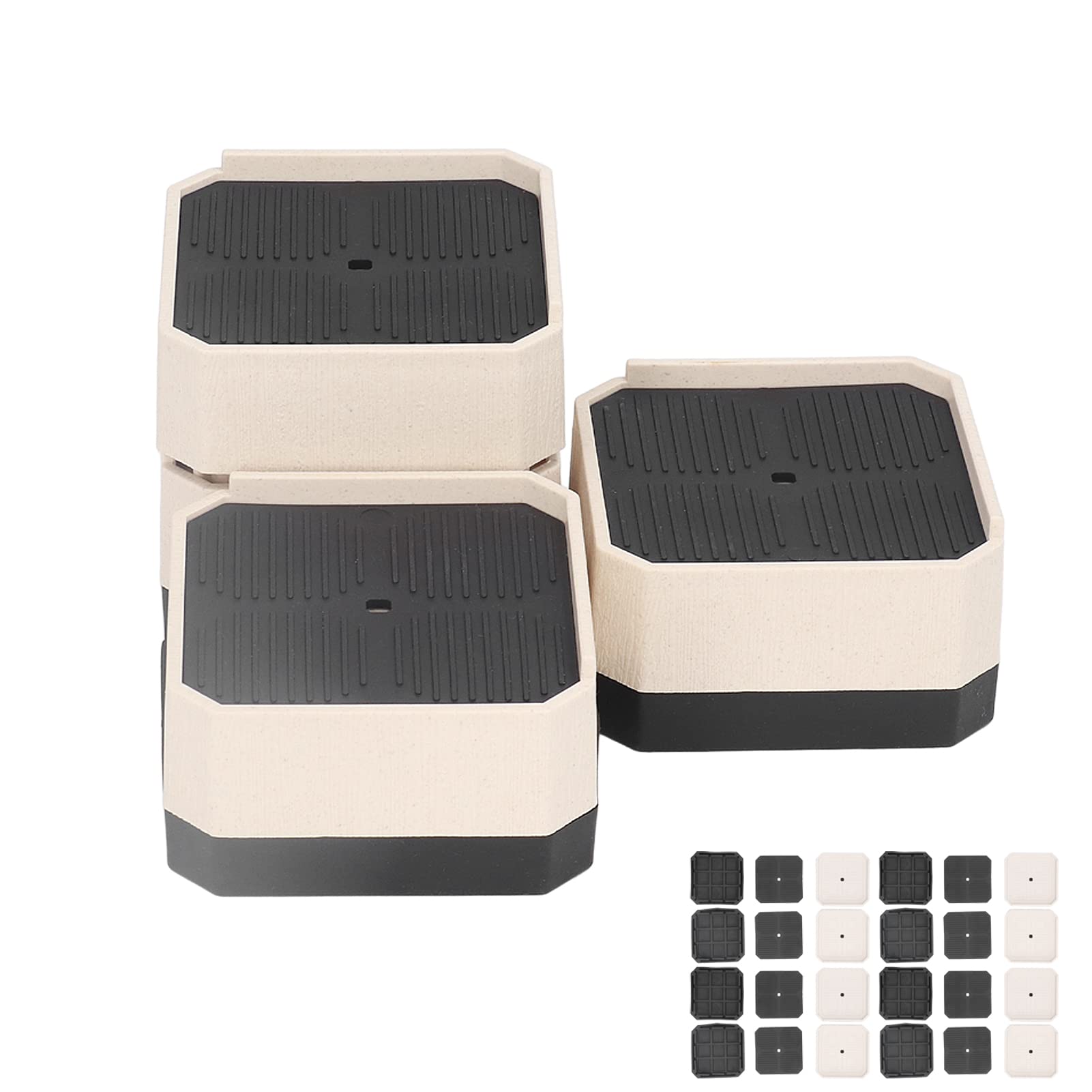 Zerodis 8-Pack Heavy Duty Bed Risers & Furniture Raisers - L-Shaped Anti-Vibration Pads with Non-Slip Rubber Base for Washing Machines, Beds & Furniture - Supports Up to 2200 lbs - Perfect for Home, Dorm & Laundry Room Stability