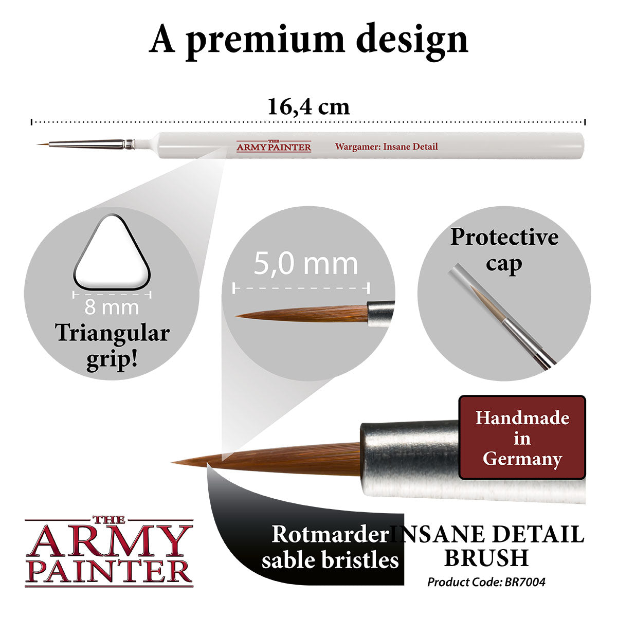Wargamer Brush - Ultra Fine Detail Miniature Paint Brush for Tabletop Gaming & Model Painting | Perfect for Warhammer, D&D & Hobby Crafting