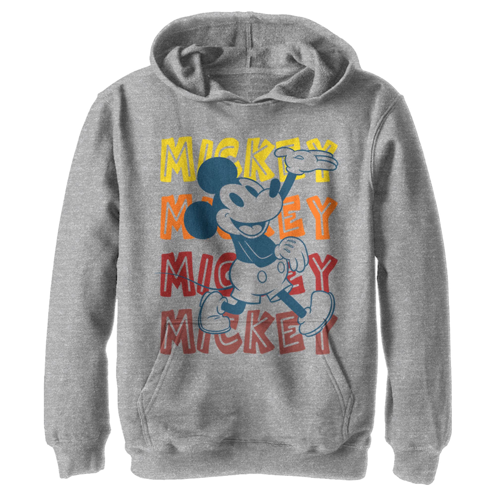 Mickey Mouse Classic Name Stack Pullover Hoodie for Boys - Soft & Comfortable Disney Character Sweatshirt - Perfect for School, Playdates & Family Outings