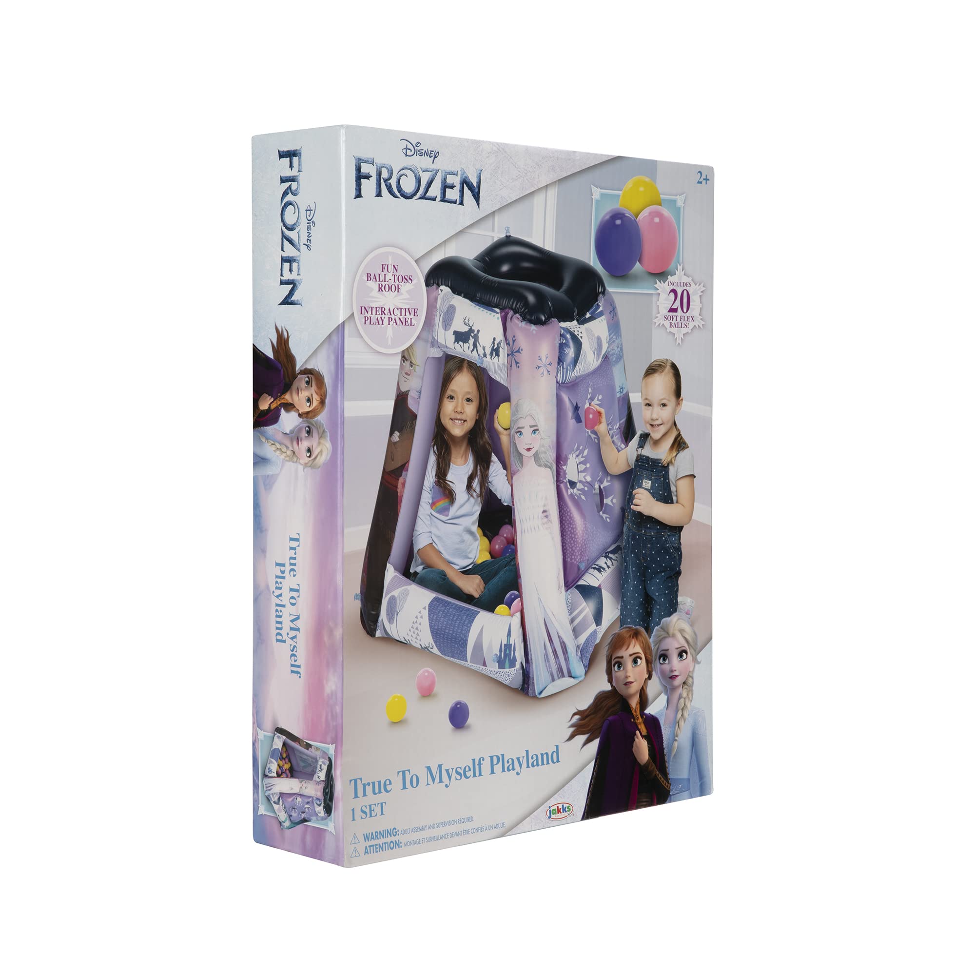 Disney Frozen Ball Pit with 20 Balls - Inflatable Toddler Playhouse & Jungle Gym for Girls & Kids | Indoor Playroom, Birthday Party, Daycare Activity Center