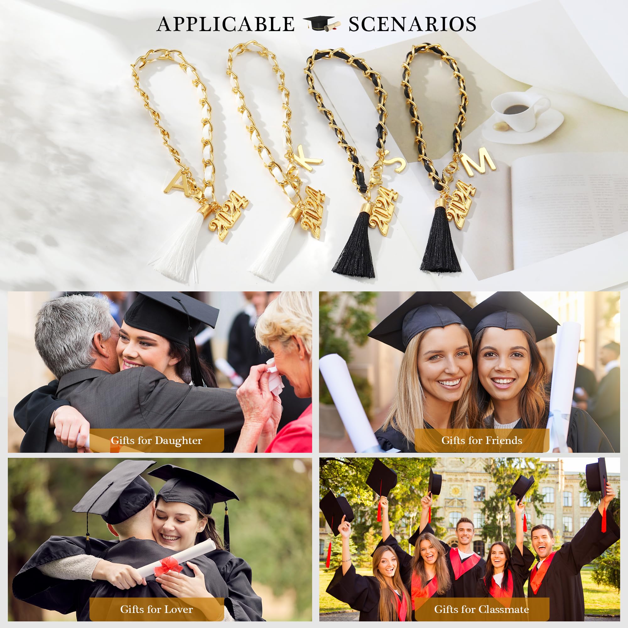 2024 Graduation Gifts for Women - Adjustable Phone Wrist Strap with Black Graduation Tassel | Perfect for Graduation Ceremony, Commencement Photos & Daily Phone Security
