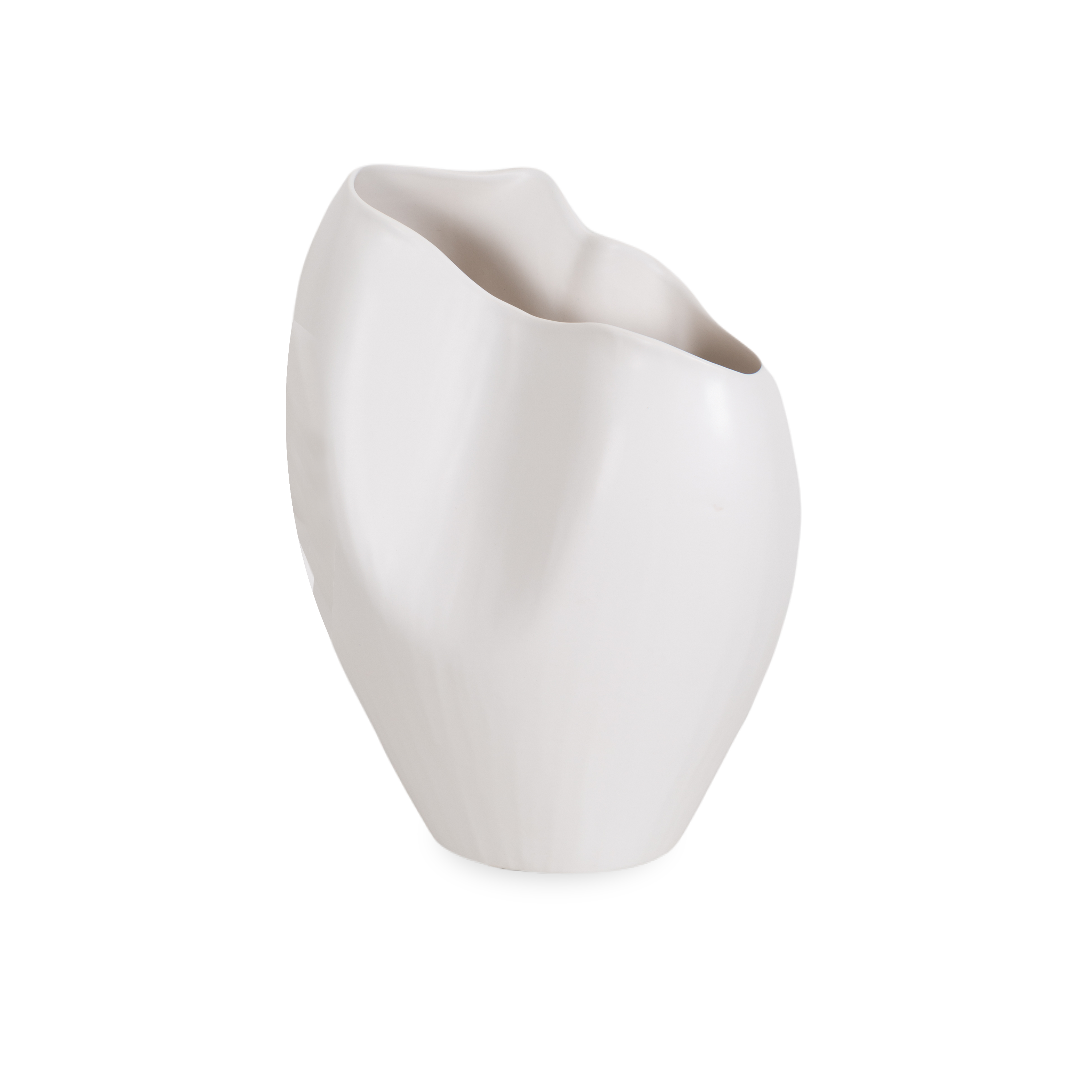 Elegant White Horn Vase - Modern Home Decor for Living Room, Dining Table & Wedding Centerpieces - Handcrafted Ceramic Flower Vase for Fresh & Artificial Floral Arrangements