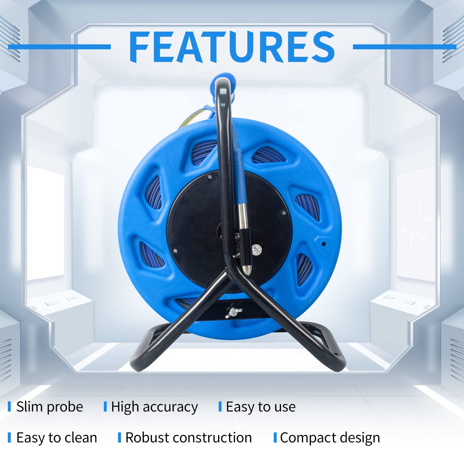 200m Water Level Meter with Fixed Probe & Steel Tape - Accurate Water Depth Gauge for Well Measurement | Ideal for Groundwater Monitoring, Irrigation Systems & Industrial Applications