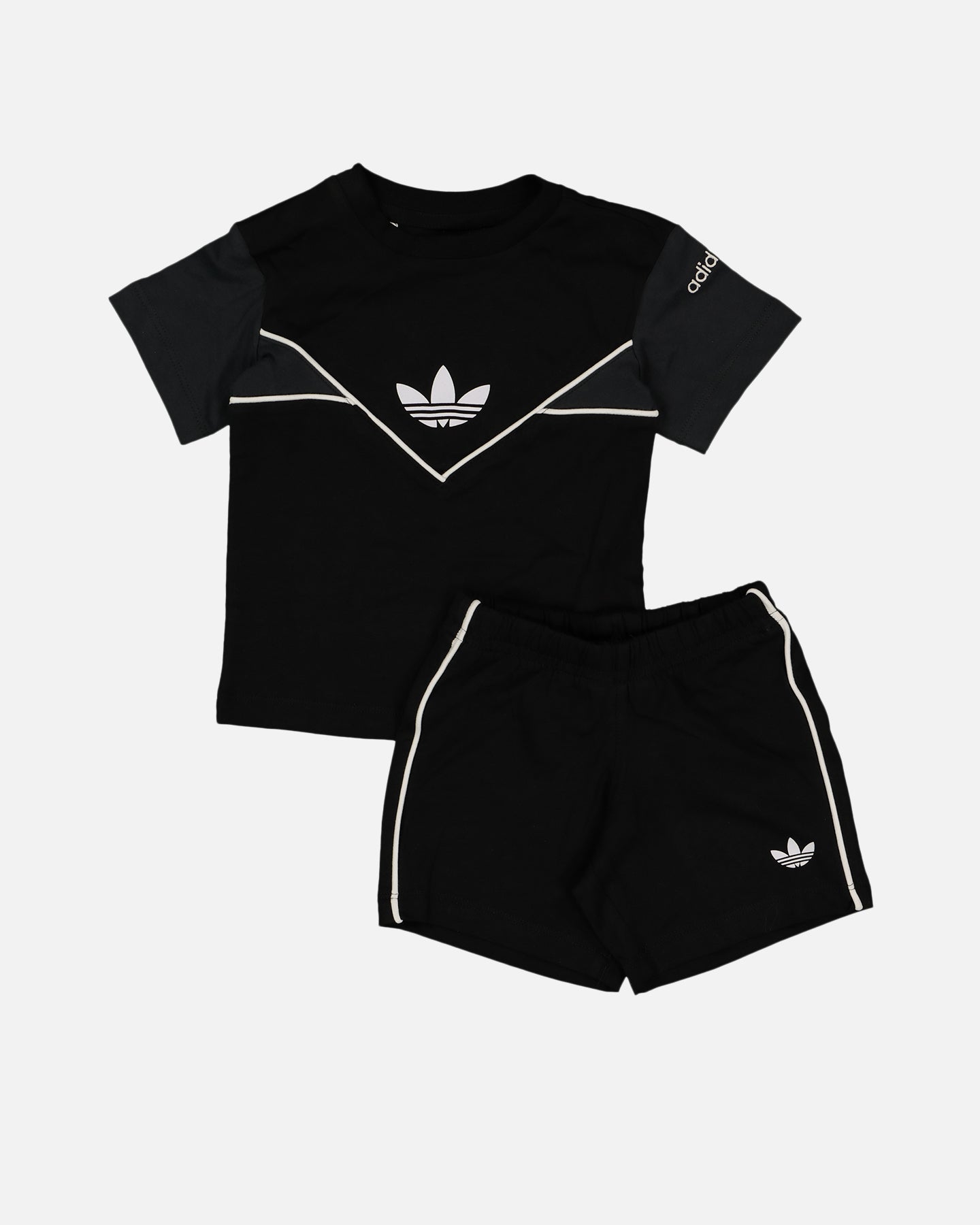 Adidas Infant Boys' Adicolor Shorts and T-Shirt Set - Black | 2-Piece Cotton Athletic Outfit for Toddlers 12-24 Months | Playtime & Casual Wear