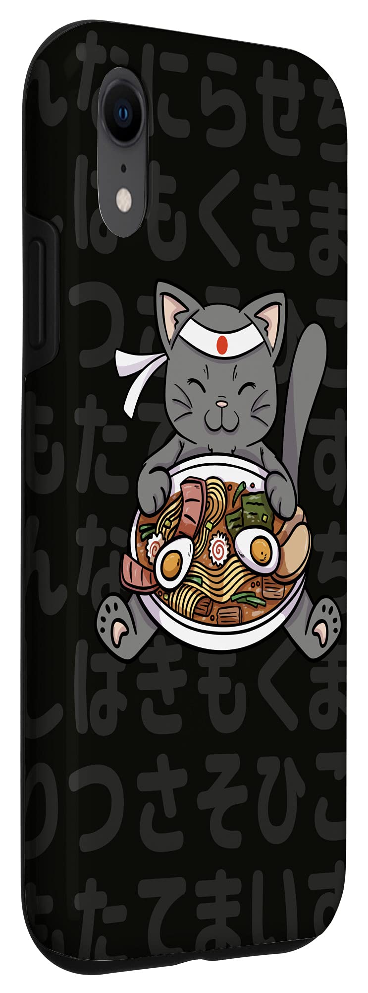 iPhone XR Cute Japanese Anime Cat Eating Ramen Phone Case - Durable Protective Cover for iPhone XR - Perfect for Anime Fans & Kawaii Lovers (Home, Office, School Use)
