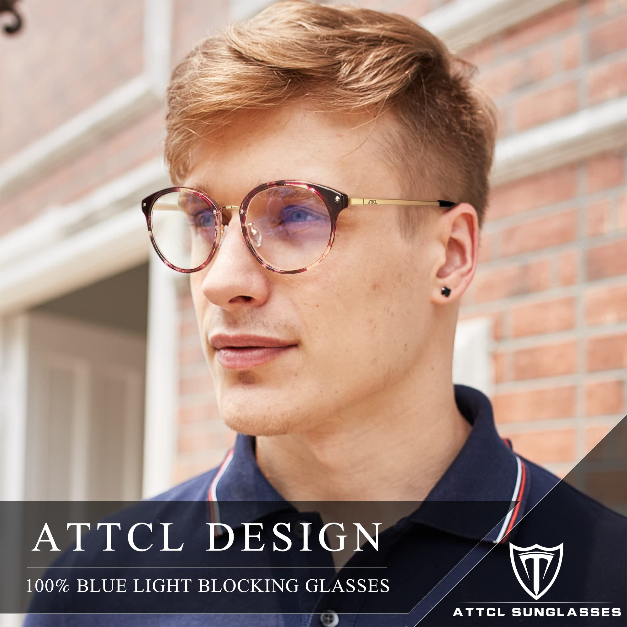 ATTCL Blue Light Blocking Glasses for Women & Men - Anti Eye Strain Computer Gaming Reading Glasses with UV Protection - Perfect for Office Work, Online Classes & Nighttime Screen Use