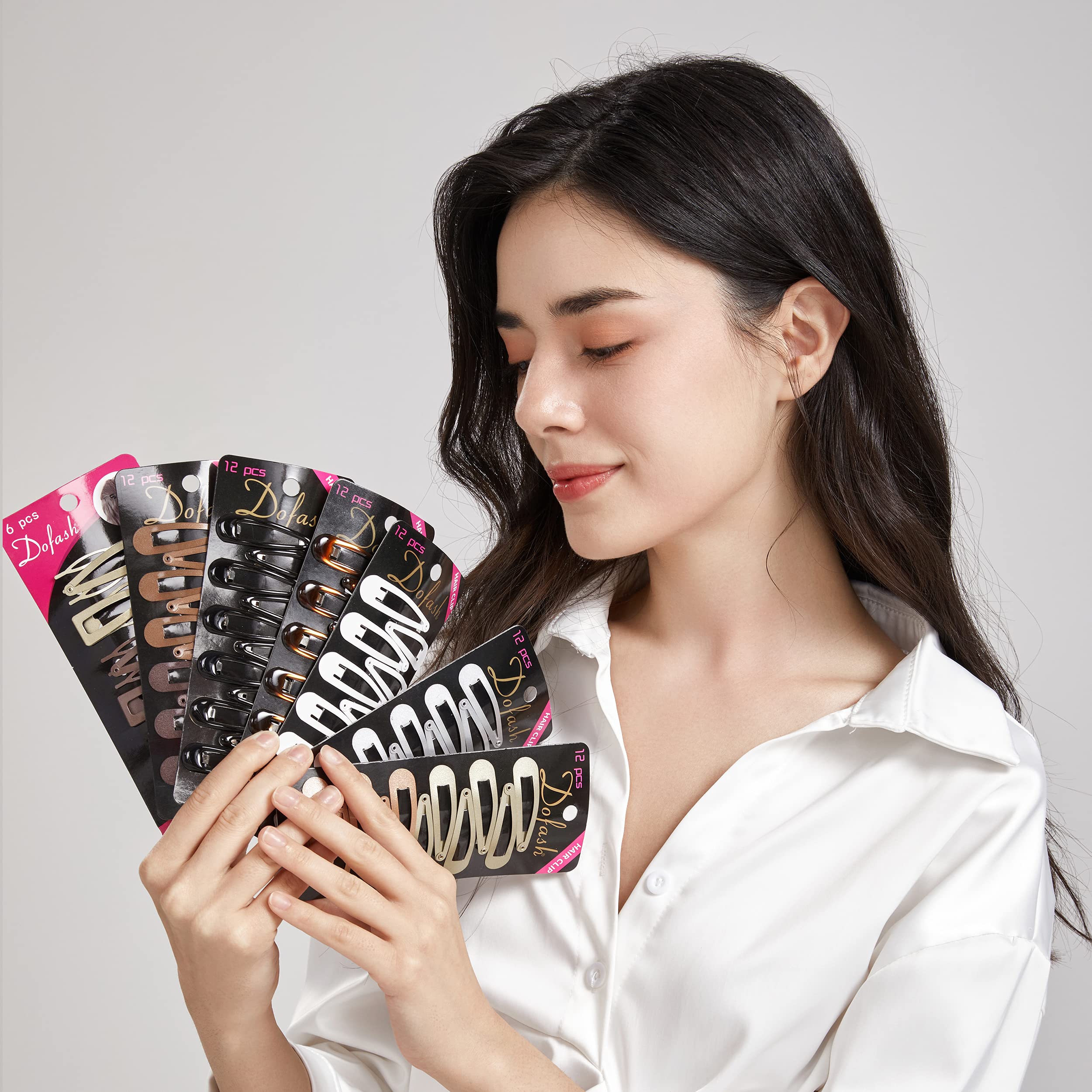 Dofash Snap Hair Clips - 5CM/2IN Metal Claw Clips for Thin Hair - Women's Hair Accessories (Black) - Perfect for Daily Styling, Work, and Casual Outfits