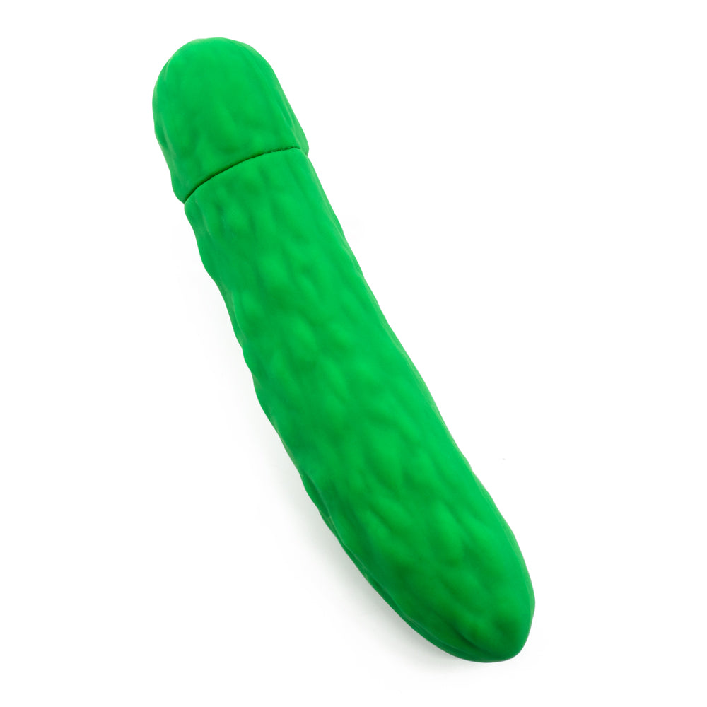 Emojibator Pickle Emoji Textured Silicone Mini Vibrator - Cute & Discreet Personal Massager for Women, Perfect for Travel, Gifts & Solo Play