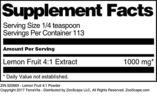 Premium Lemon Fruit 4:1 Extract Powder (4 oz) - 3 Pack | Natural Vitamin C Boost | Perfect for Smoothies, Baking & Immune Support