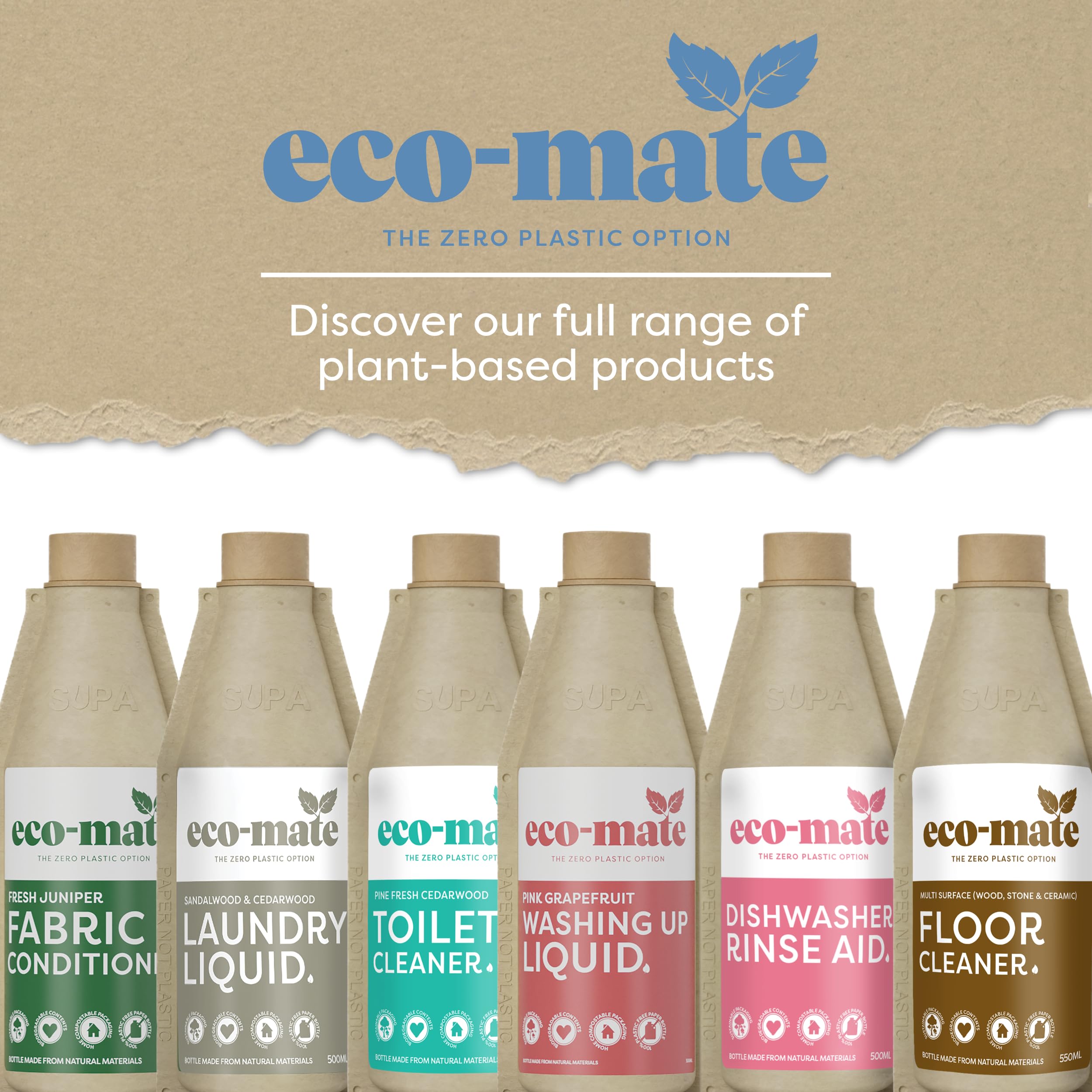 Eco-Mate Natural Sandalwood & Cedarwood Fabric Softener - 500ml Plant-Based Biodegradable Concentrated Liquid Conditioner - Eco Friendly Hypoallergenic Laundry Solution for Sensitive Skin - Perfect for Baby Clothes, Bedding & Towels