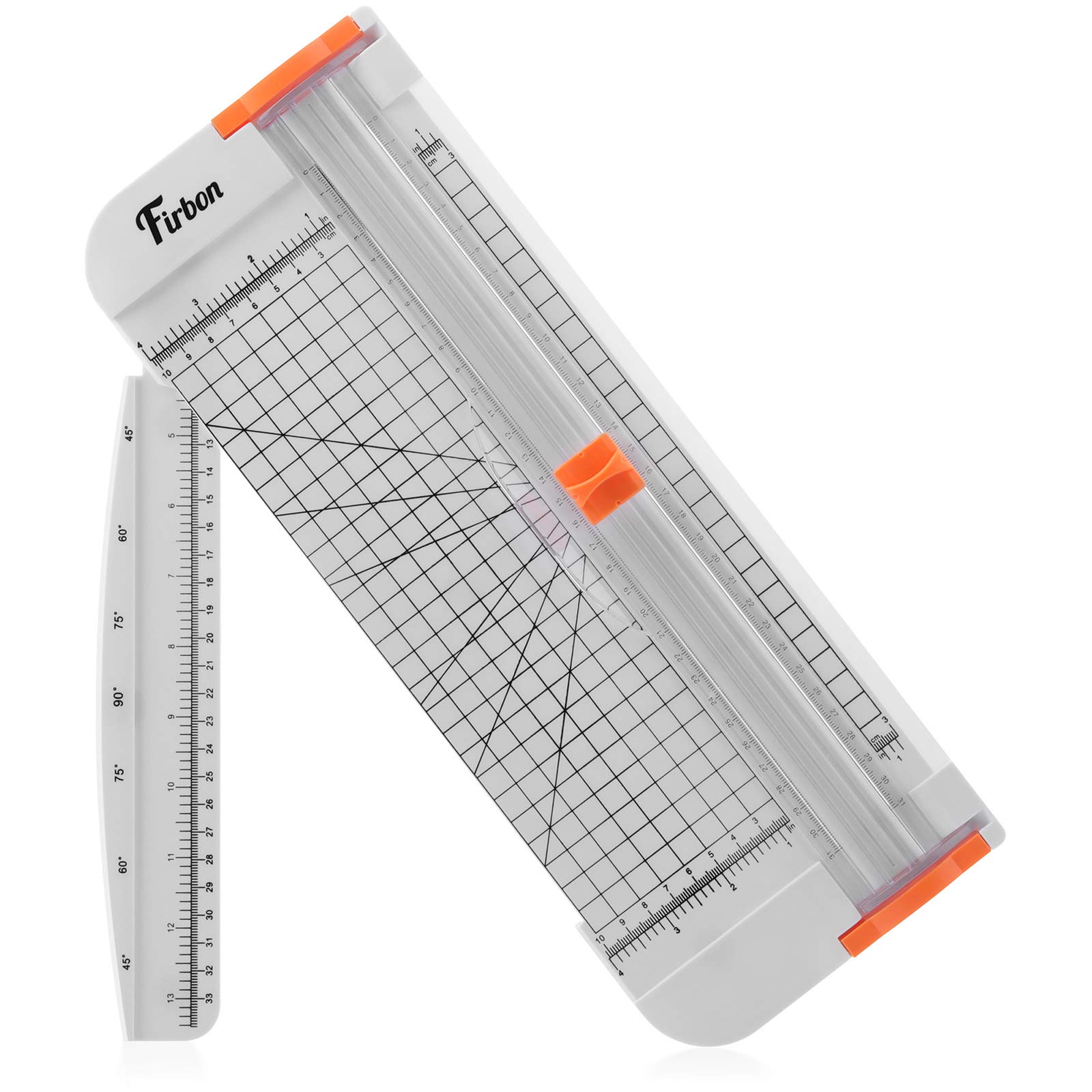 Firbon 12 Inch A4 Paper Cutter with 5 Replacement Blades - Precision Paper Trimmer with Side Ruler for Scrapbooking, Crafting, Coupons, Labels & Cardstock - Perfect for Home Office, School Projects & DIY Crafts