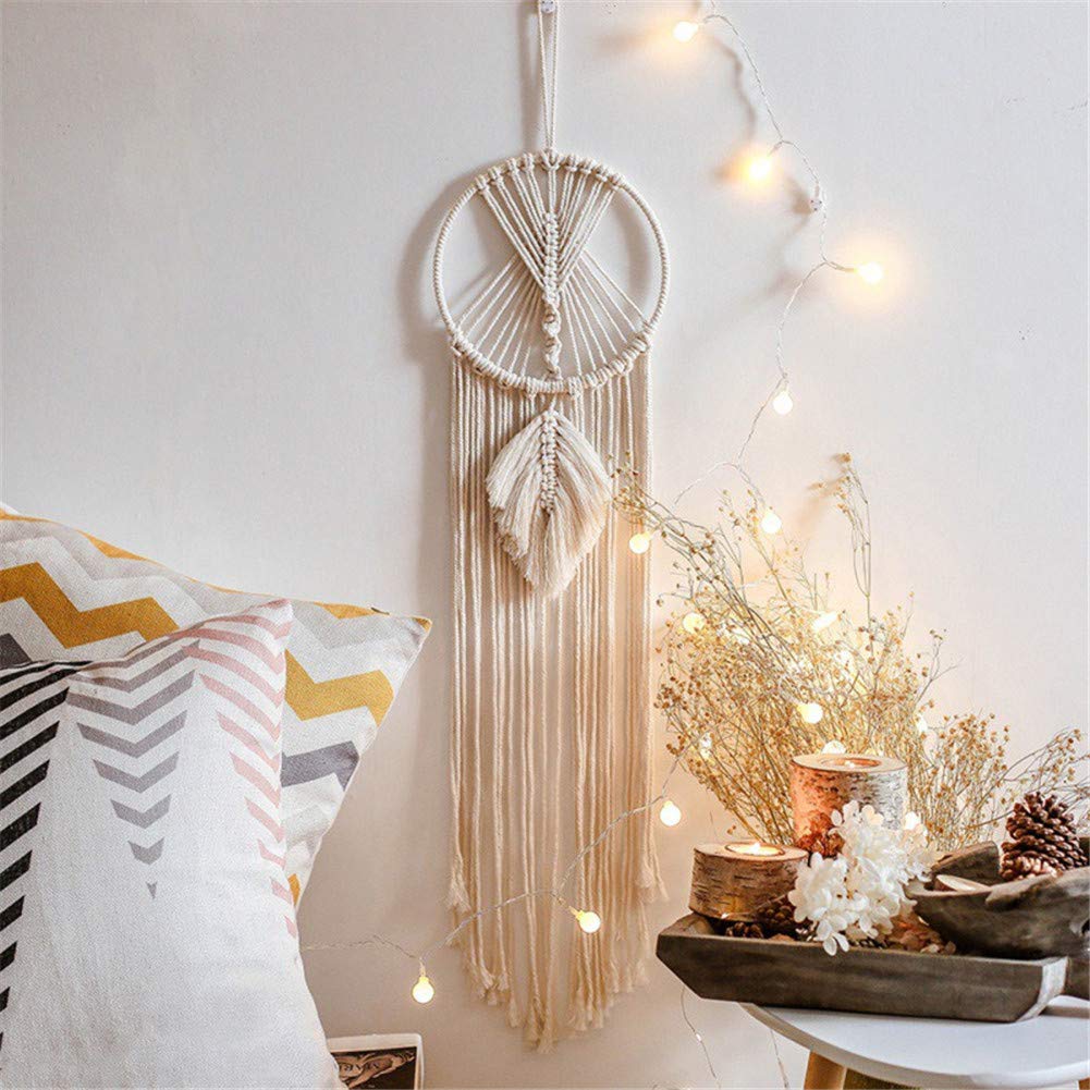 Adarl Macrame Woven Wall Hanging - Boho Chic Bohemian Cotton Tapestry for Home Decor | Handmade Wall Art for Bedroom, Living Room, Wedding & Party Backdrop | Perfect DIY Gift for Housewarming & Gallery Wall Decor