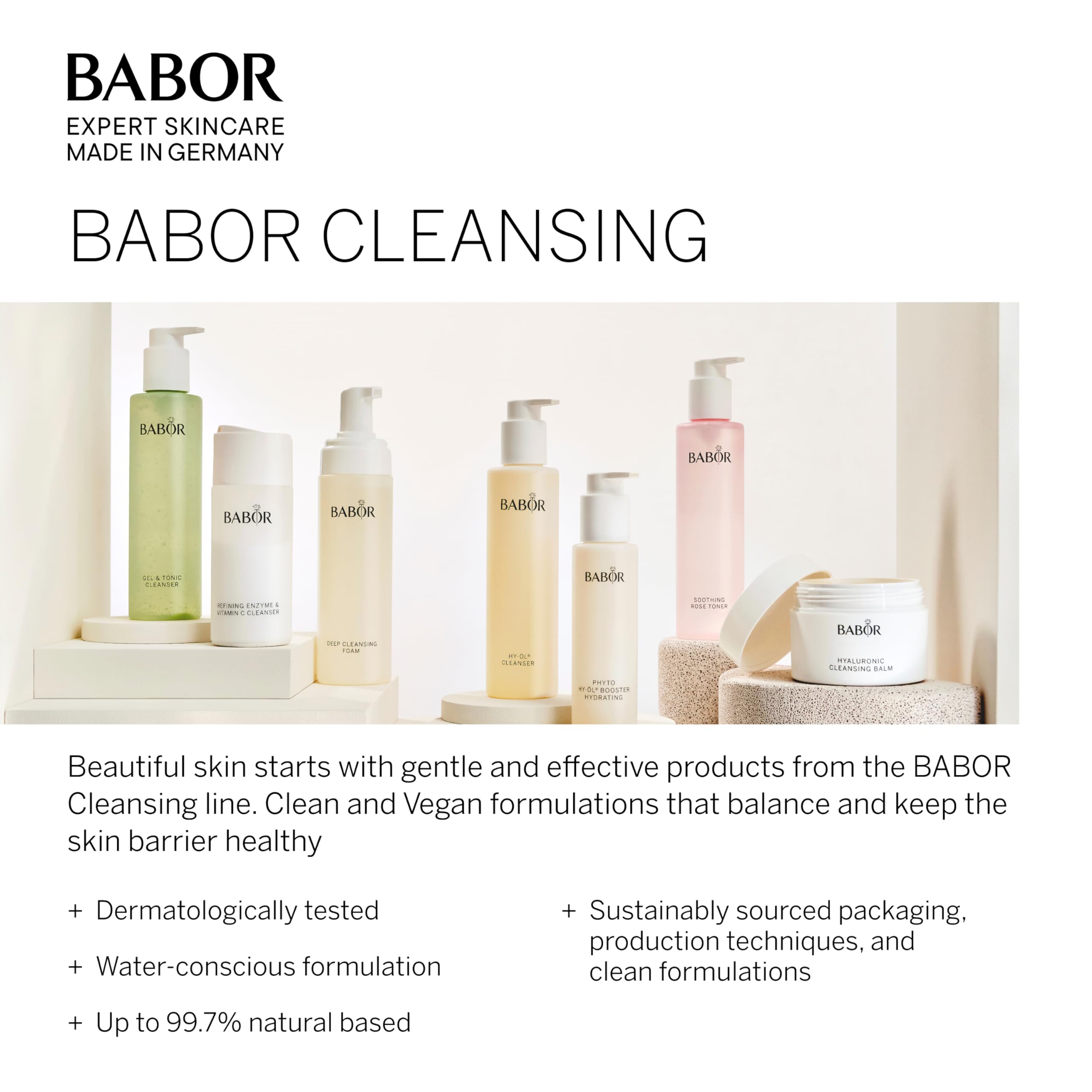 BABOR Refining Enzyme & Vitamin C Cleanser - Exfoliating Face Wash for Brightening & Smoothing Skin - Full & Travel Size Bundle - Perfect for Travel & Daily Skincare Routine