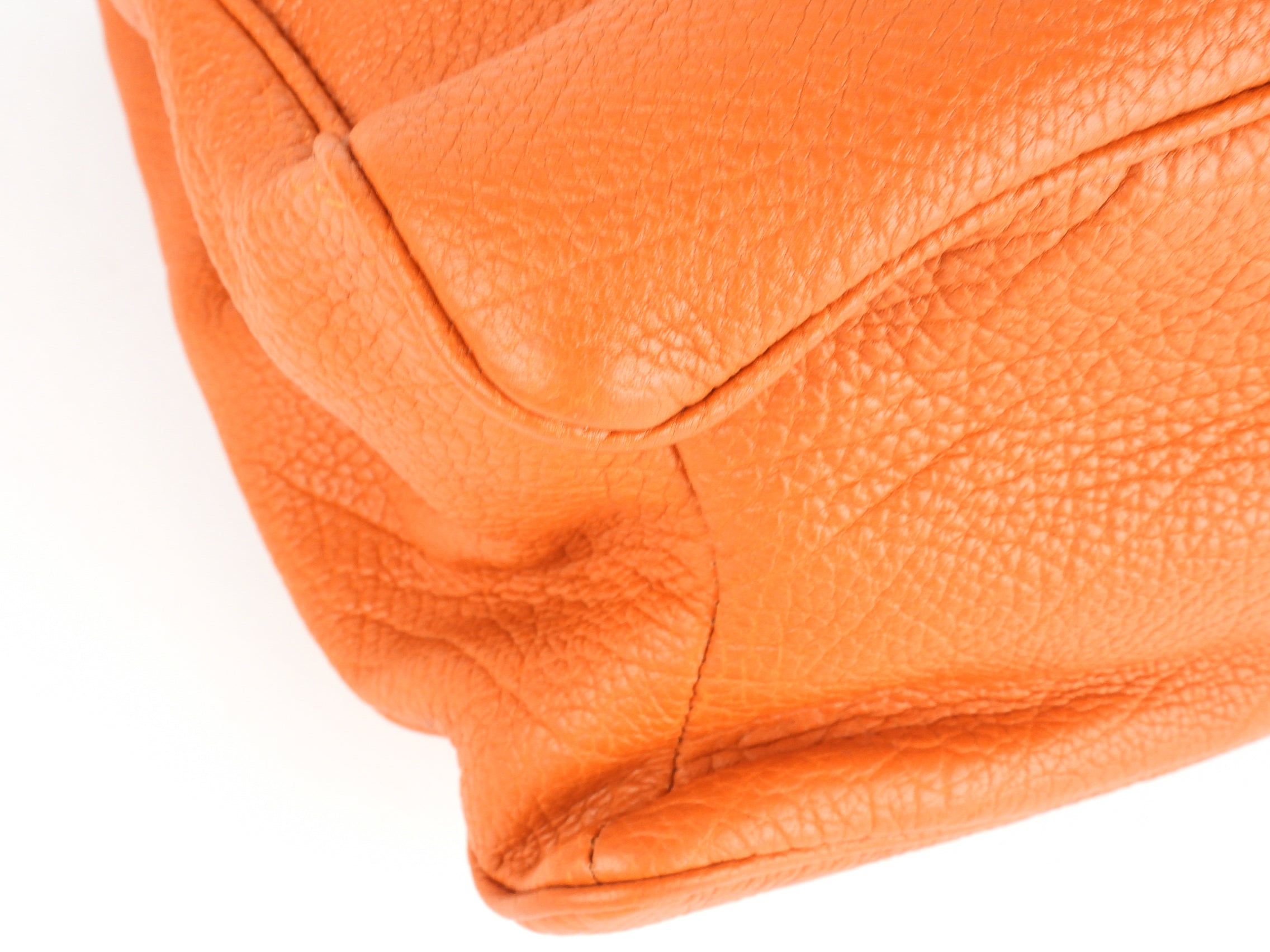 Balenciaga Orange Grained Calfskin Leather Tube Clasp Shoulder Bag for Women | Luxury Designer Handbag for Everyday Use, Work & Evening Out