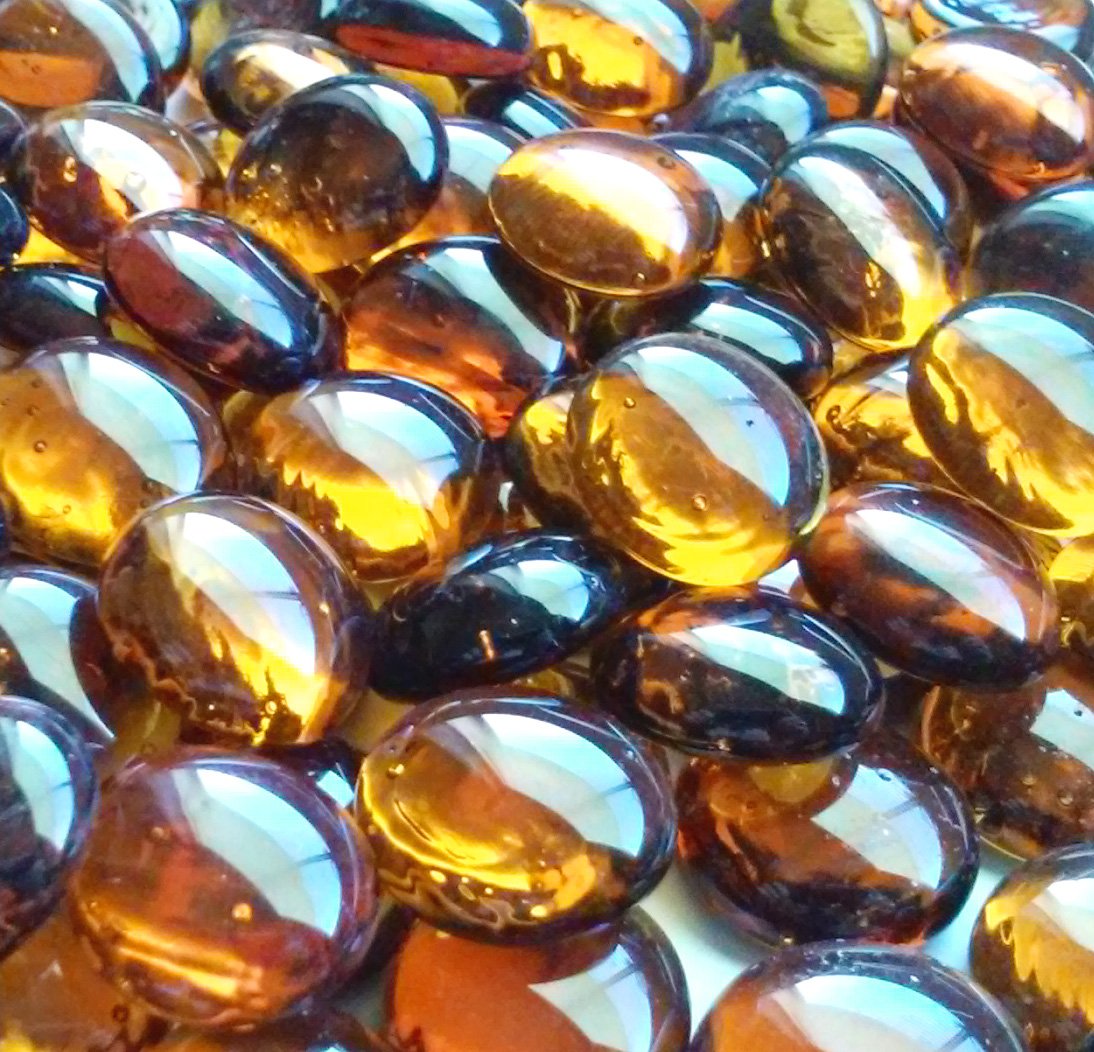 1 LB Amber Glass Gems - Vase Fillers for Home Decor, Wedding Centerpieces & DIY Crafts - Creative Stuff Glass Beads for Floral Arrangements
