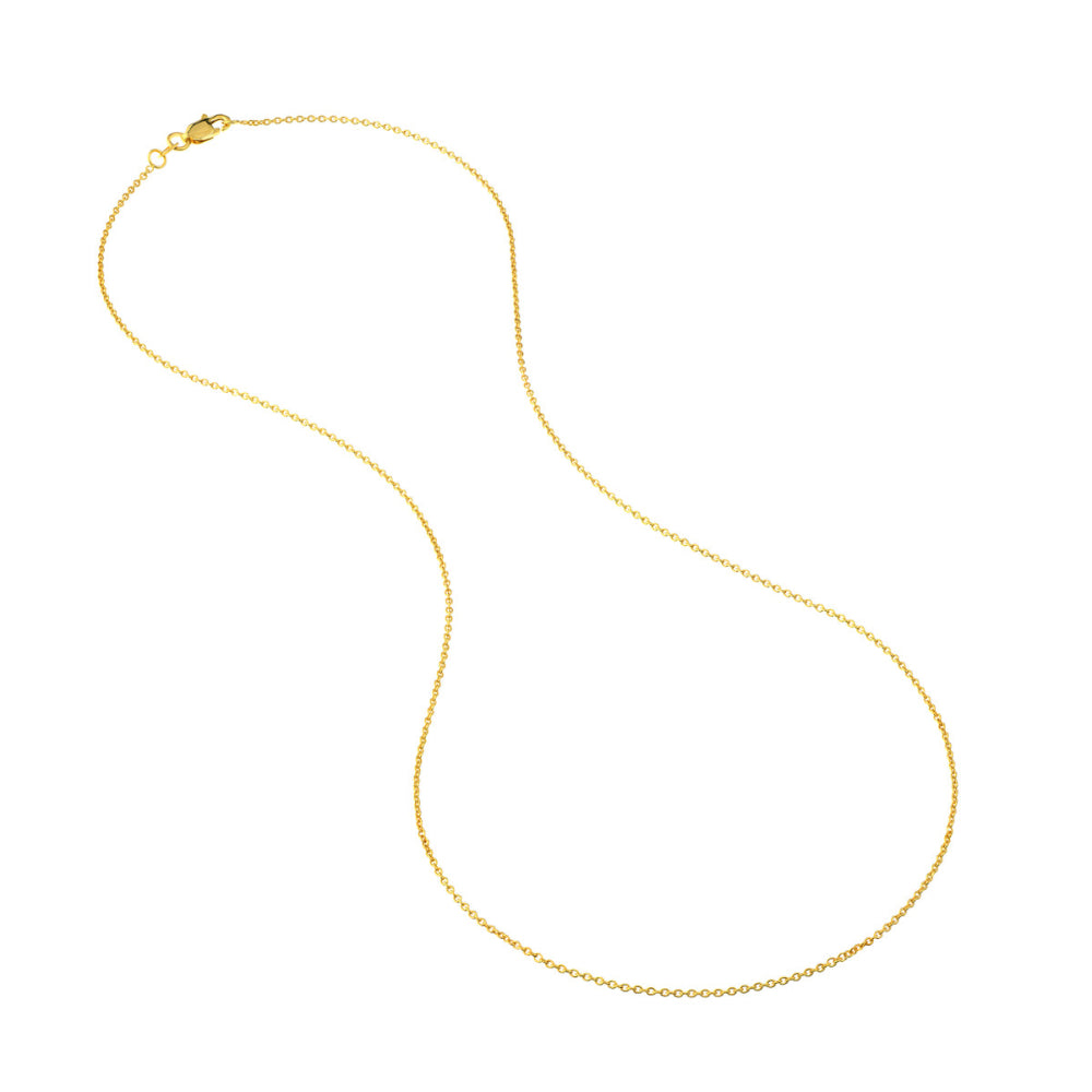 18k Gold 1.05mm Cable Chain Necklace - 18 Inch Dainty Gold Chain for Women - Perfect for Layering, Gift Giving & Everyday Wear
