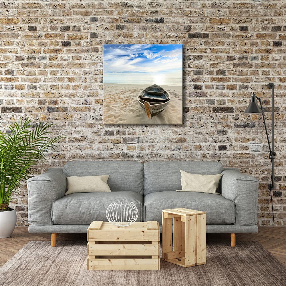 Wieco Art Boat Canvas Prints - Giclee Wall Art for Home & Office Decor - Modern Landscape Canvas Painting - Perfect for Living Room, Bedroom & Workspace