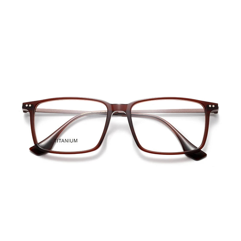 Aror Unisex Full Rim Square Acetate Titanium Eyeglasses 842195 - Lightweight Durable Glasses for Men & Women - Perfect for Reading, Work, and Everyday Fashion