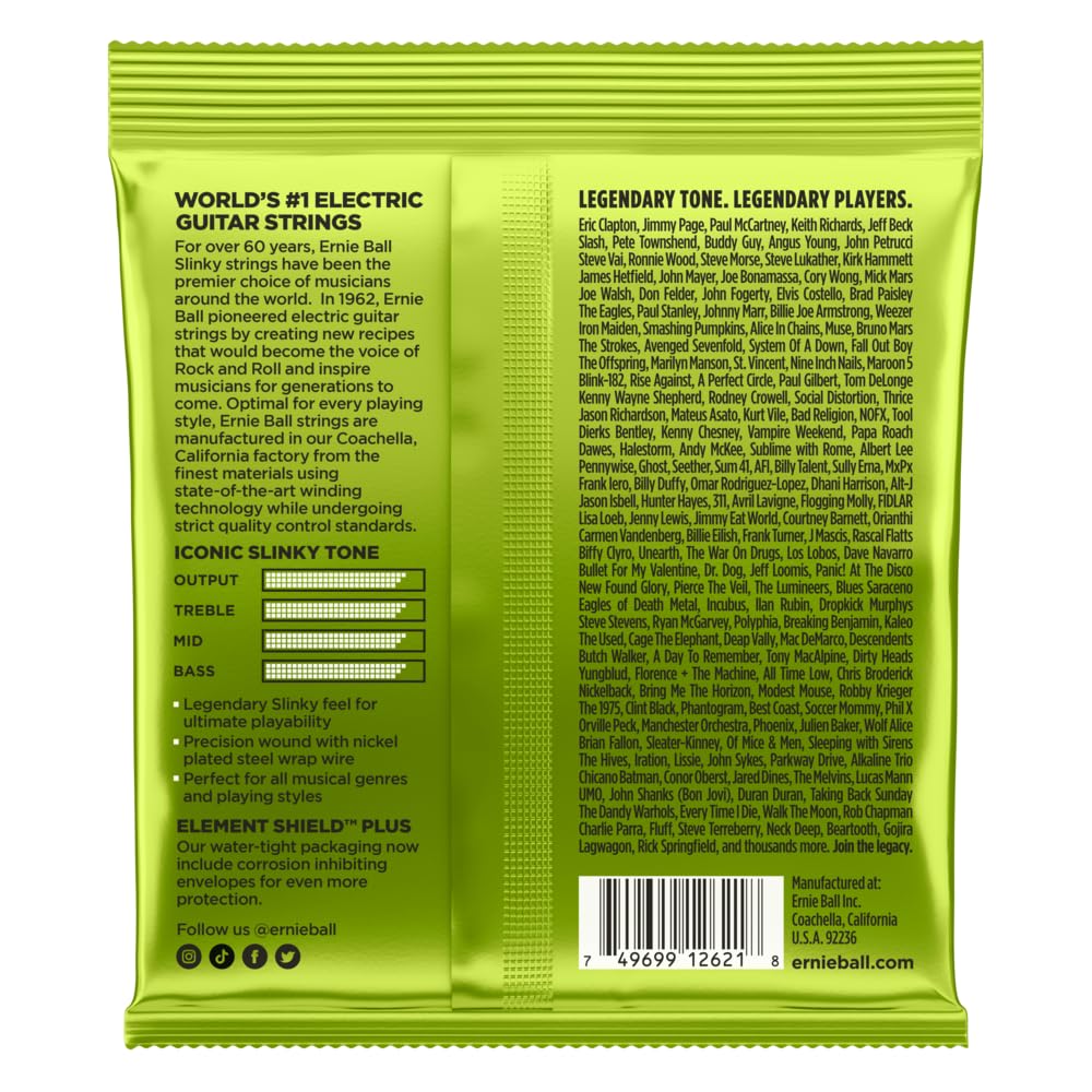 Ernie Ball 7-String Regular Slinky Nickel Wound Electric Guitar Strings, 10-56 Gauge (P02621) - Perfect for Rock, Metal & Extended Range Playing