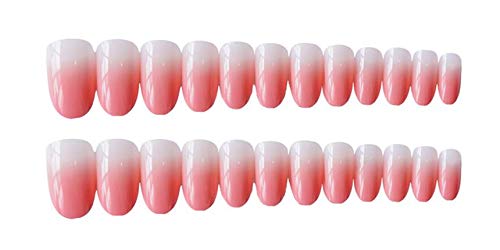 24-Piece Press On Nails for Women - French Oval Fake Nails with Glue, Full Cover Artificial Nail Tips - Perfect for Parties, Weddings & Everyday Wear