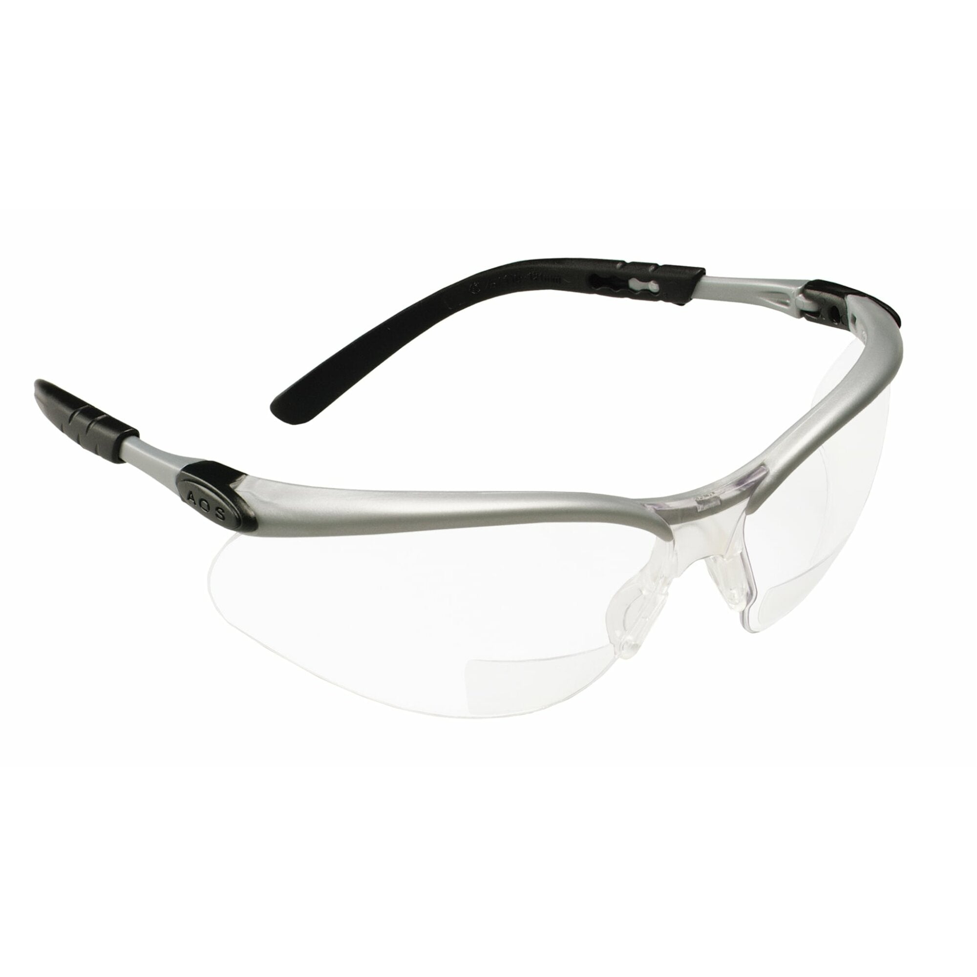 3M BX Reader Protective Eyewear 11374-00000-20 - Clear Lens Safety Glasses with Silver Frame - Perfect for Reading, Lab Work & DIY Projects