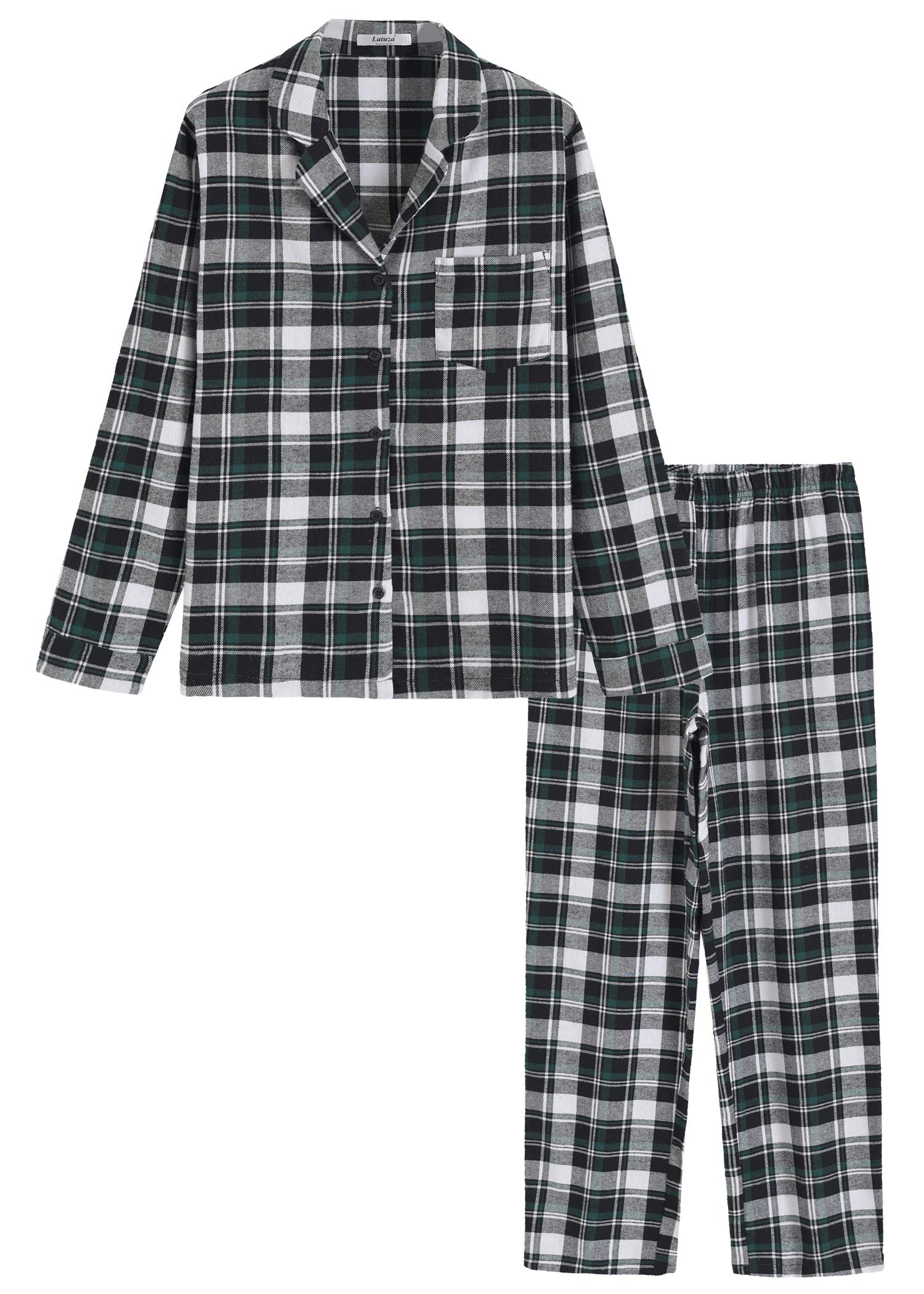Cozy Women's Cotton Flannel Pajama Set with Pockets - Soft Long Sleeve Shirt & Comfortable Pants for Winter Sleepwear, Lounge & Relaxation at Home