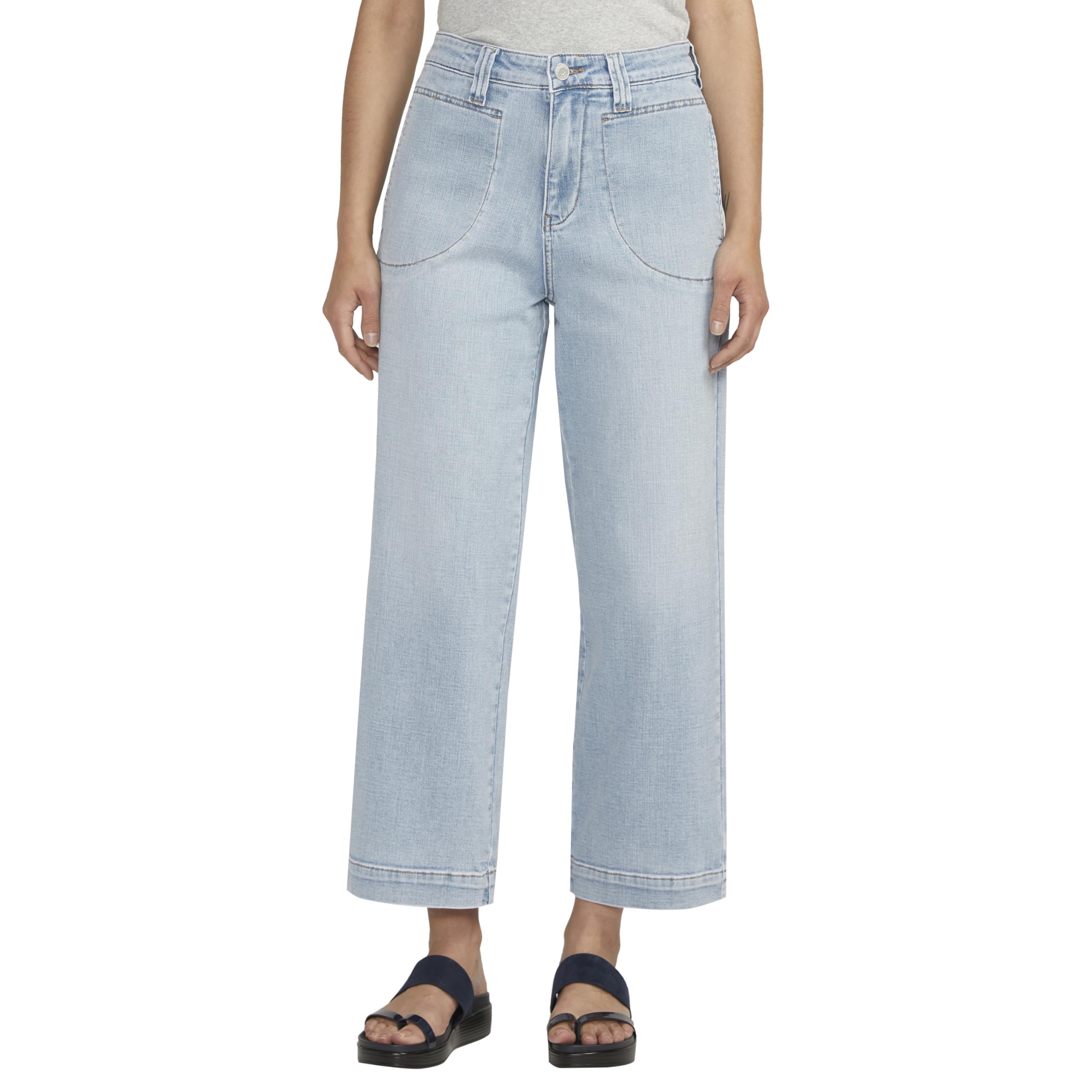 JAG Jeans Women's Sophia High Rise Wide Leg Cropped Jeans - Stretch Denim Pants for Casual & Office Wear - Comfortable Fashion for Everyday Outfits