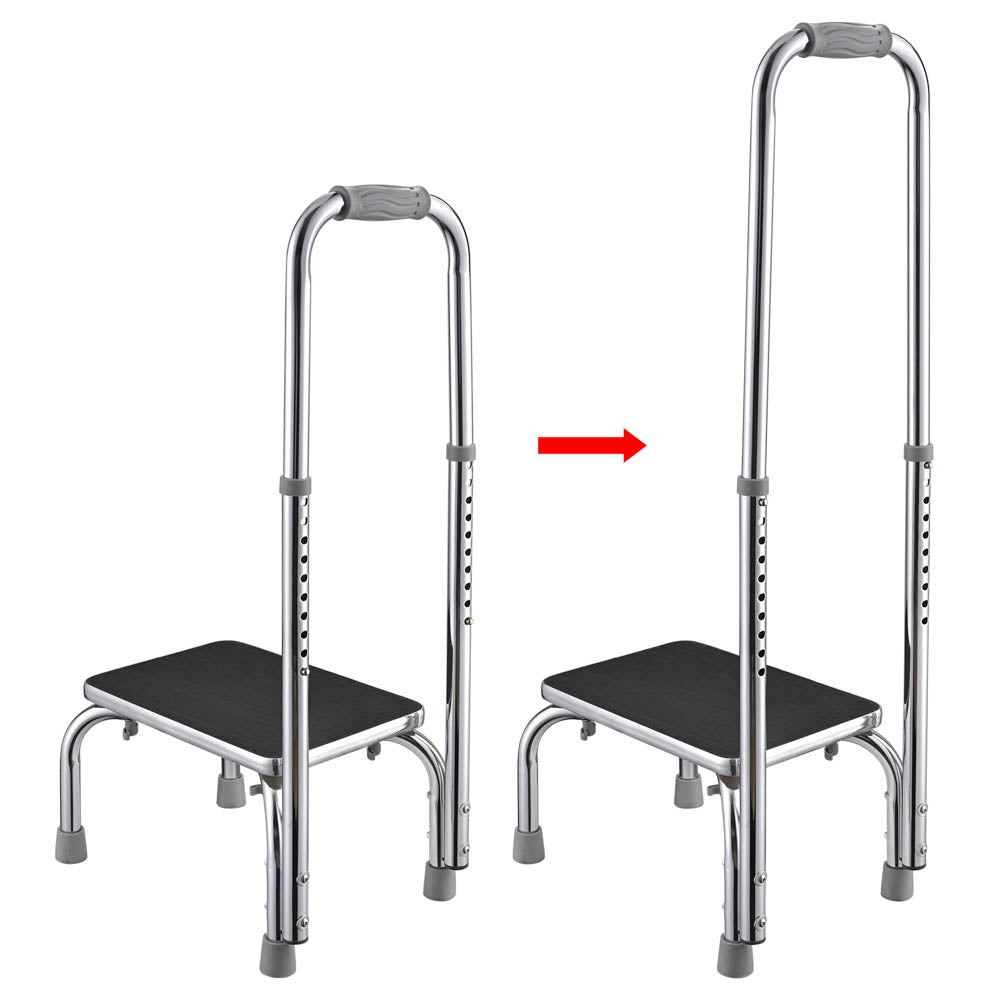TheLAShop Heavy Duty Steel Safety Step Stool with Non-Slip Handle - 16