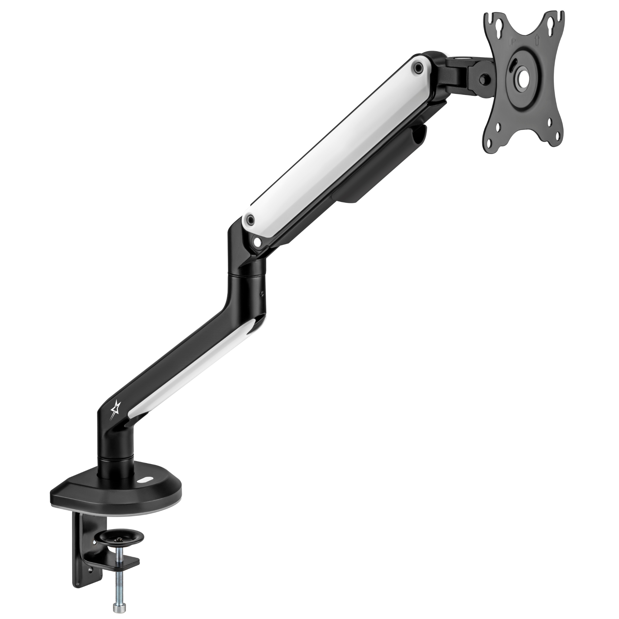 RGB Single Monitor Arm - Spring Assisted Adjustable Desk Mount for Gaming & Office Use - Ergonomic VESA 75/100mm Stand for Computer Screens (Home, Office, Gaming Setup)