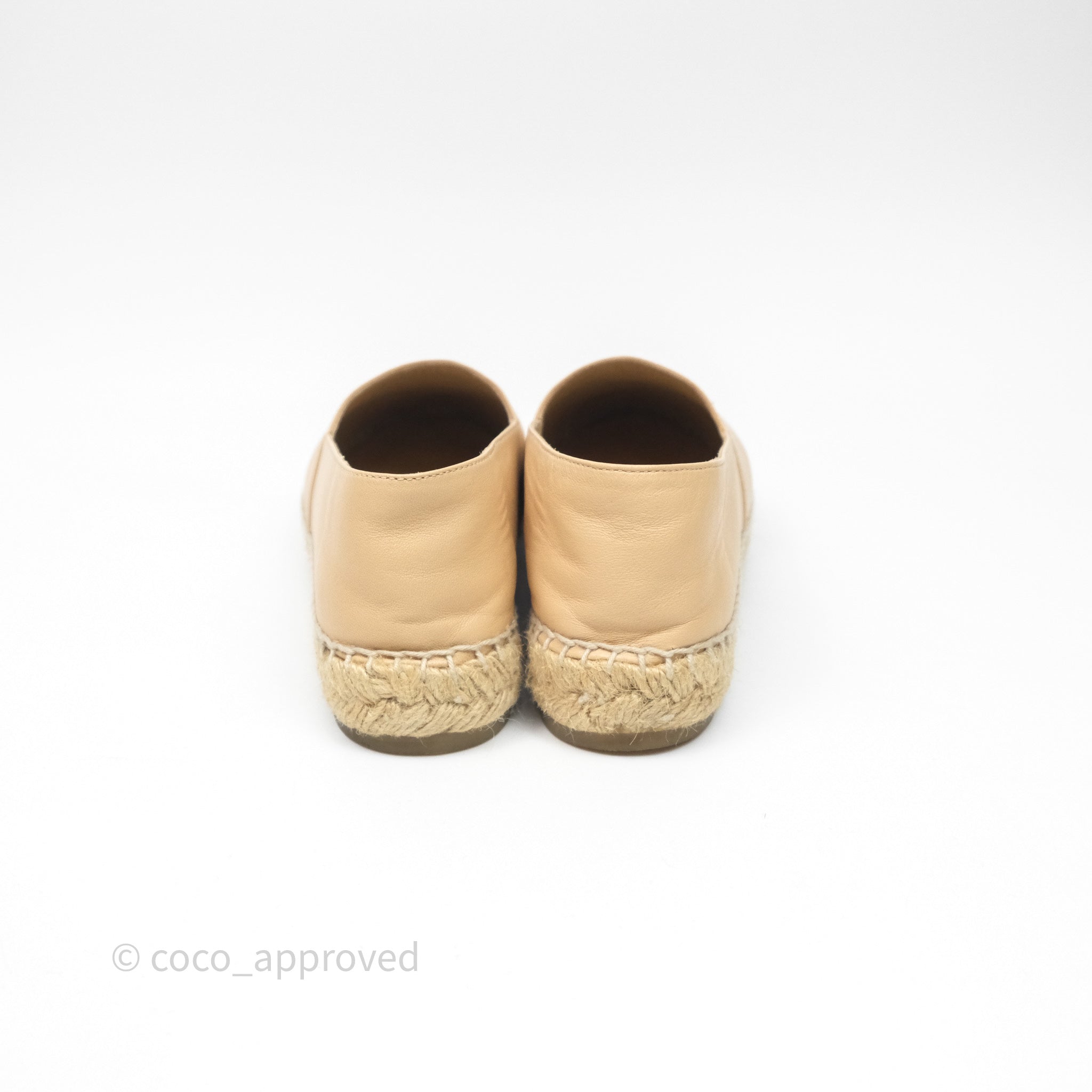 Chanel CC Logo Espadrilles in Beige & Black Lambskin - Women's Size 36 | Comfortable Luxury Flats for Casual Outings & Summer Fashion