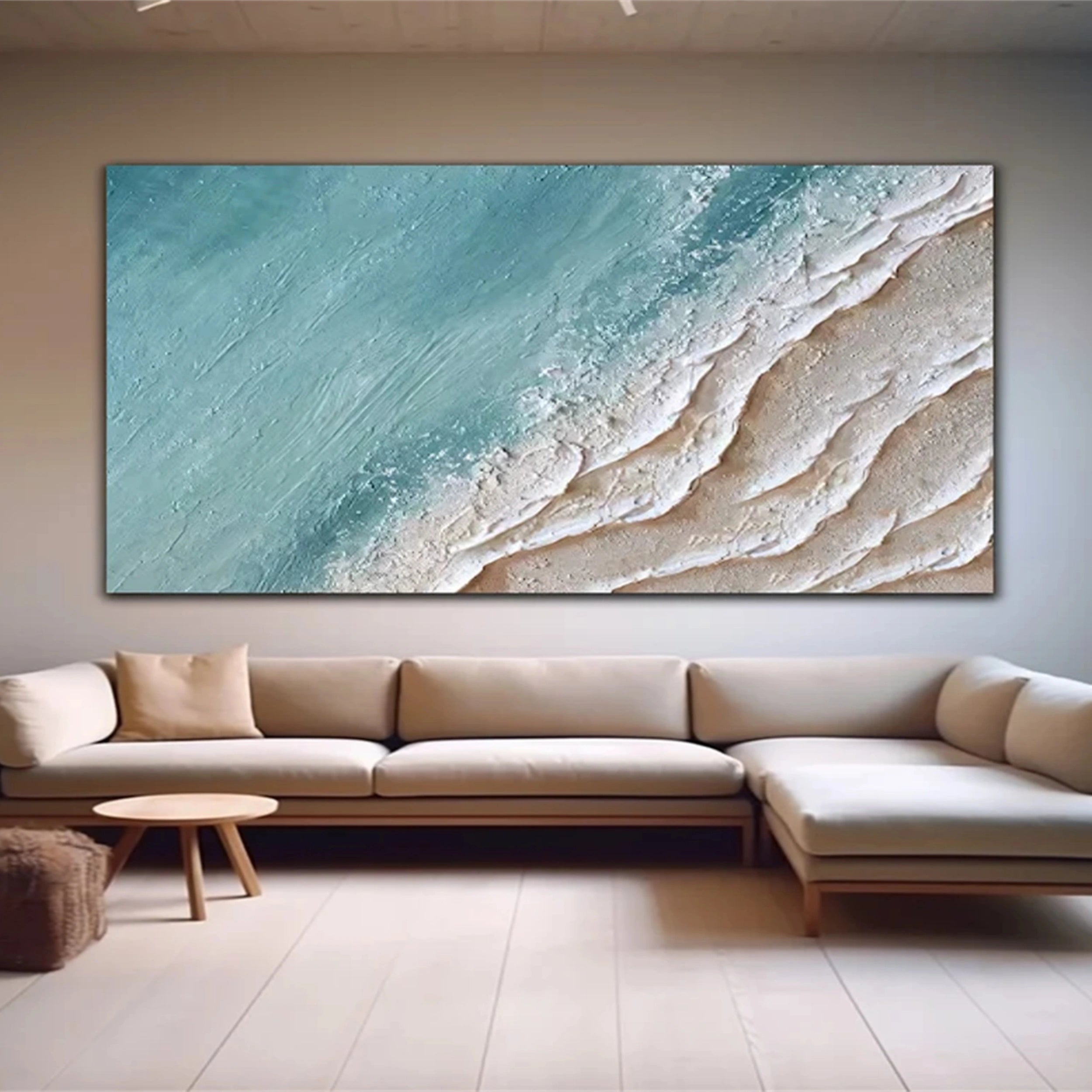 Ocean And Sky Painting #OS 075 - Stunning Seascape Wall Art for Home & Office Decor | Perfect for Living Room, Bedroom or Beach House