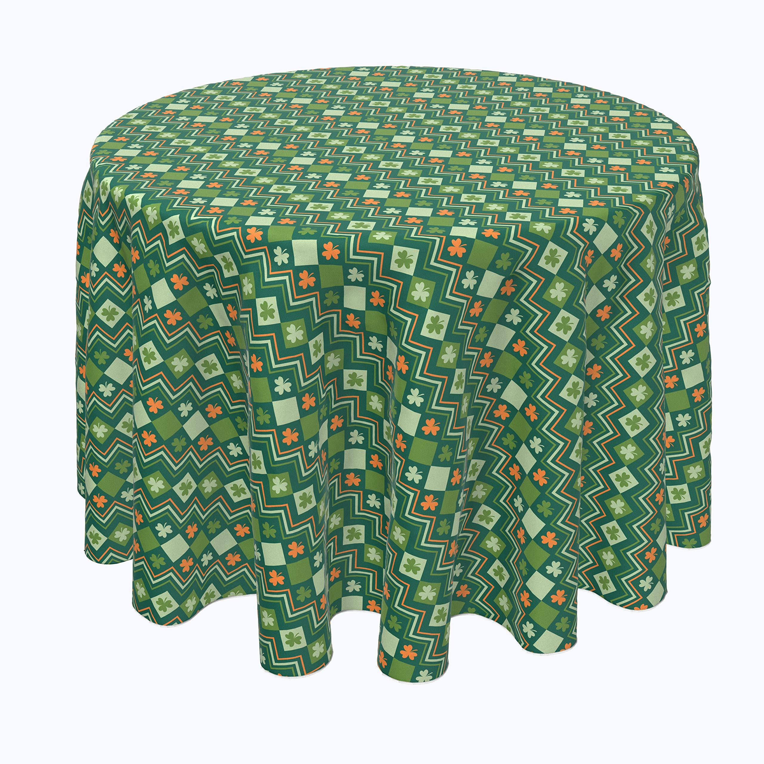 Premium 100% Milliken Polyester Fabric Tablecloths & Table Runners - Machine Washable Textile Products for Dining, Parties & Outdoor Events - Includes Napkins & Irish Sweater Argyle Design (108