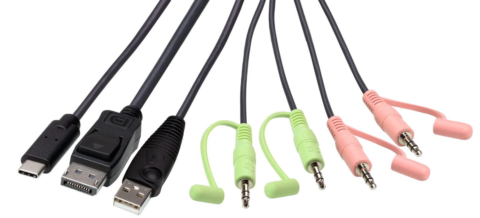 ATEN 2-Port USB-C DisplayPort Hybrid Cable KVM Switch - Dual Monitor Setup for Home Office & Gaming | Seamless Device Switching Between PC & Laptop