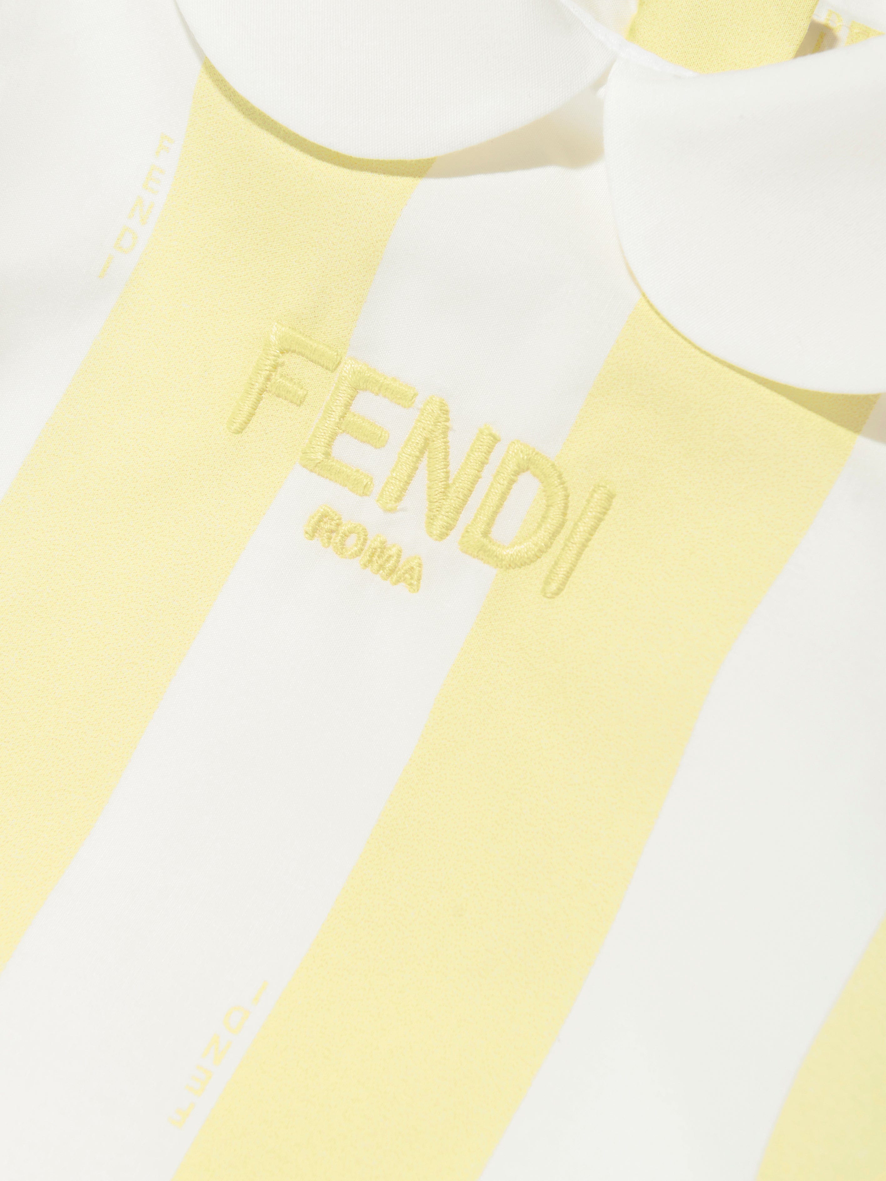 Yellow Striped Floral Baby Girls Dress - Perfect for Spring Outfits & Special Occasions