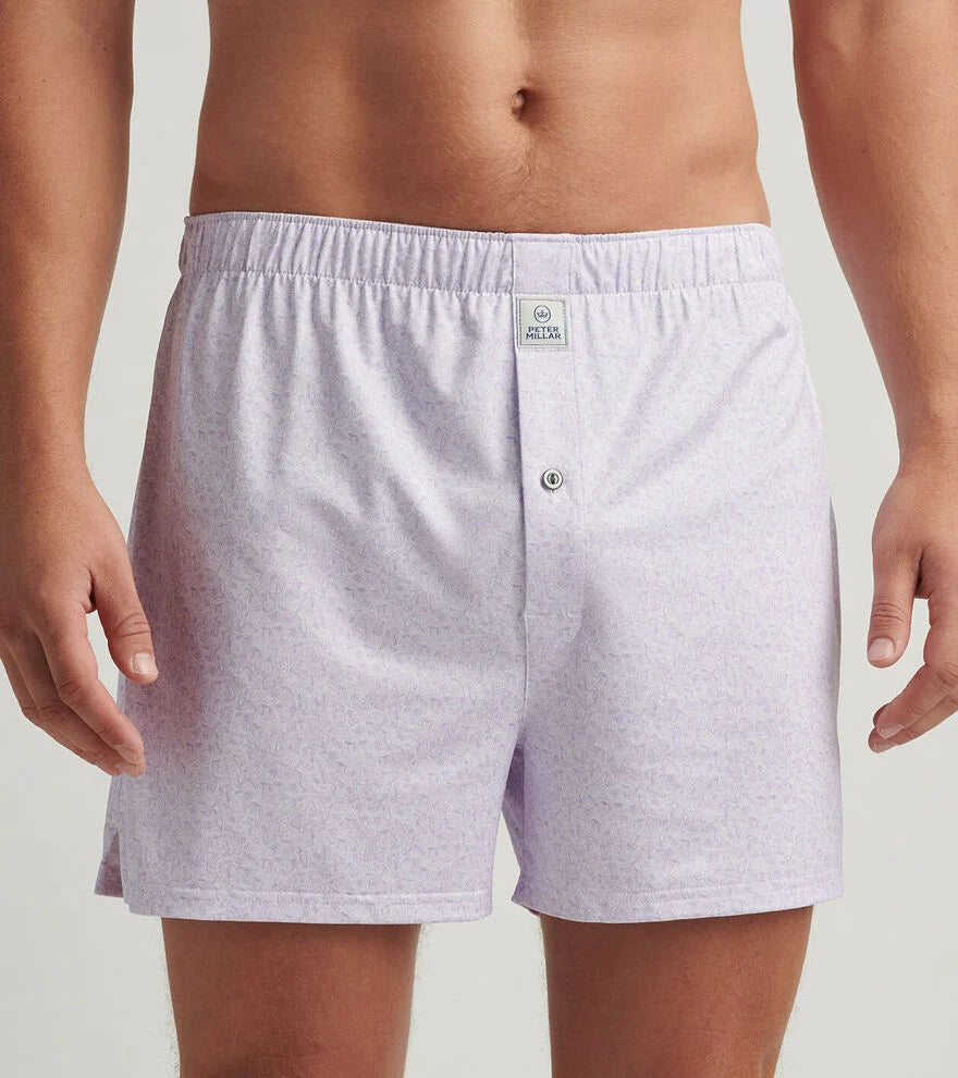 Peter Millar Men's Getaway Performance Boxer Briefs - Moisture Wicking, Breathable Underwear for Active Lifestyles (White) - Perfect for Gym, Travel & Everyday Comfort