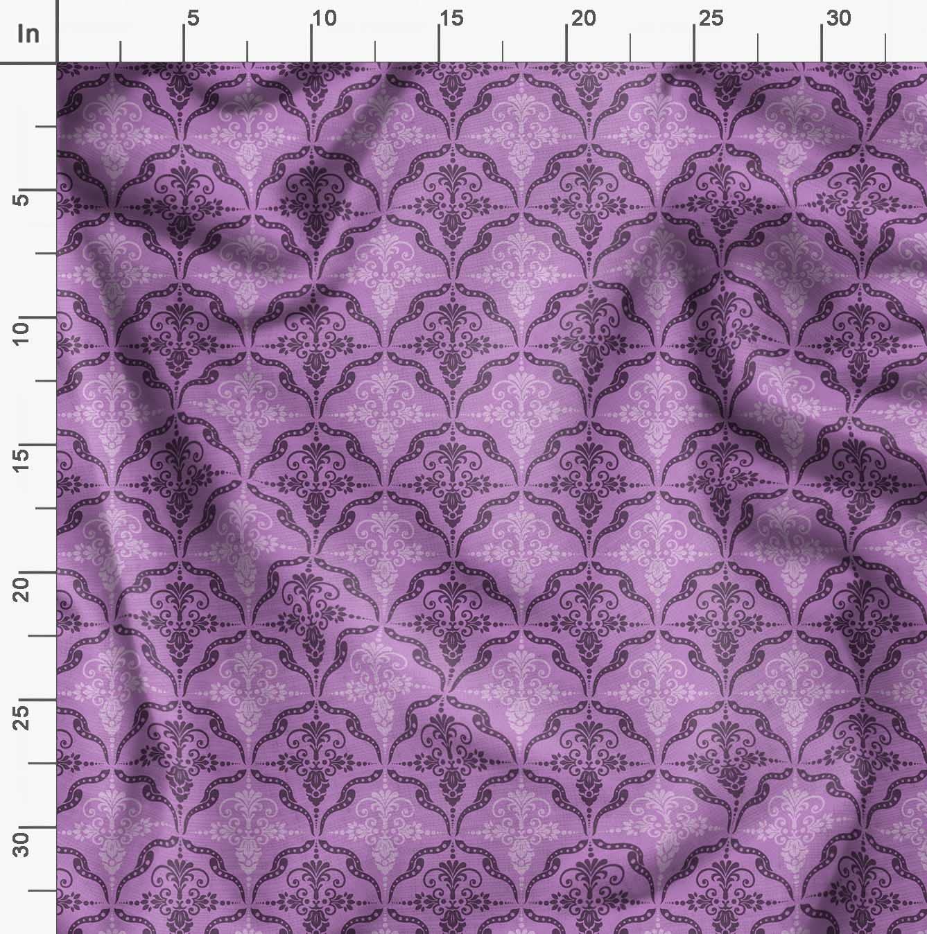 Soimoi Moss Georgette Brown Fabric by The Yard - 42 Inch Wide Filigree Damask Print Material for Dresses, Curtains & Home Decor - Elegant Printed Fabric for Sewing, DIY & Craft Projects