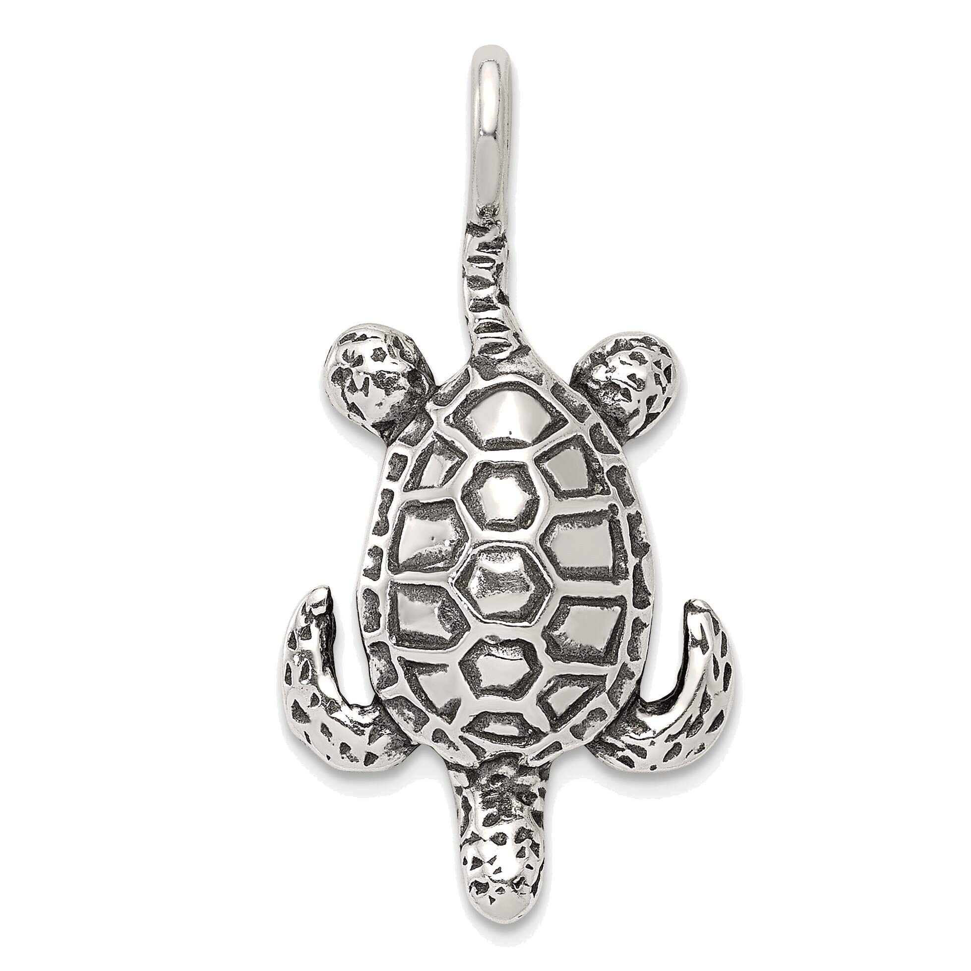 Bonyak Jewelry Sterling Silver Sea Turtle Pendant - Handcrafted Vintage Style Necklace for Women | Perfect for Beach Vacations, Boho Fashion & Nature Lovers