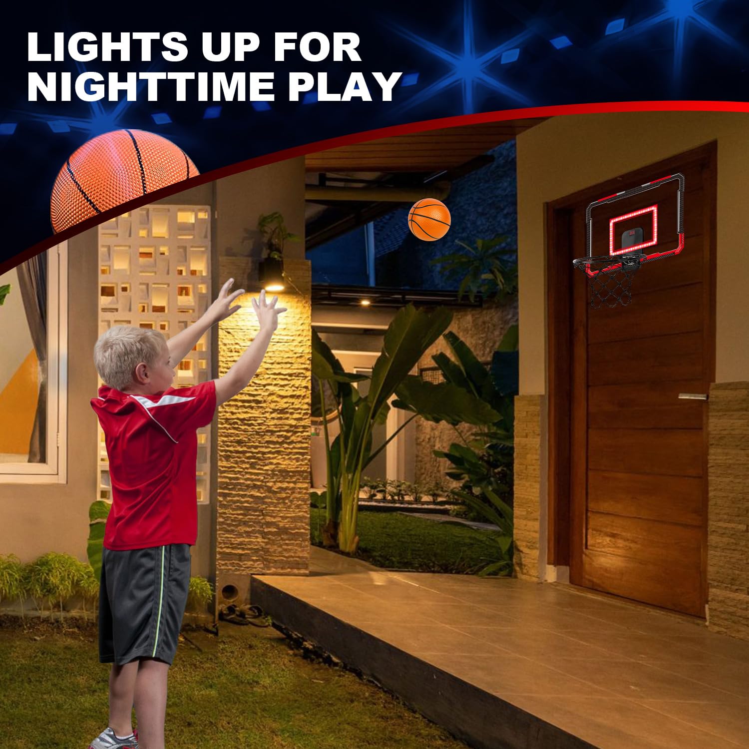 Indoor Basketball Hoop for Kids & Adults - Over Door Mini Hoop with 4 Balls - Perfect for Home & Office Play
